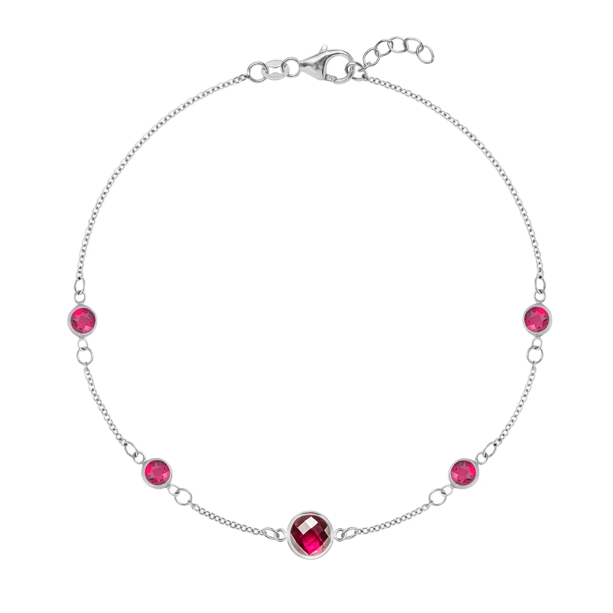 1 Grand & 4 Petite Ruby Bracelet in 14k Gold (July) - Image 5