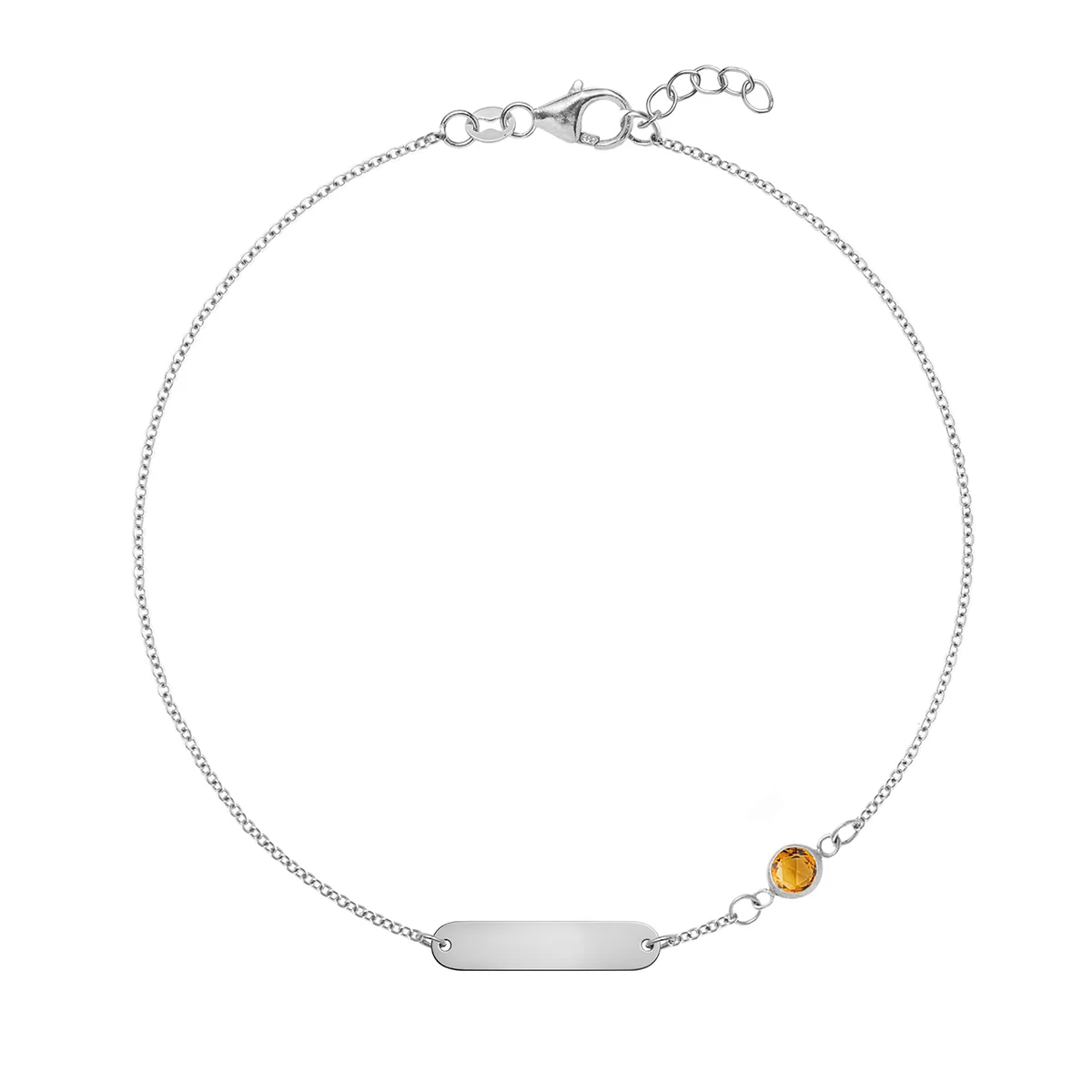 1 Nameplate & 1 Petite Citrine Bracelet in 14k Gold (November) - Image 7