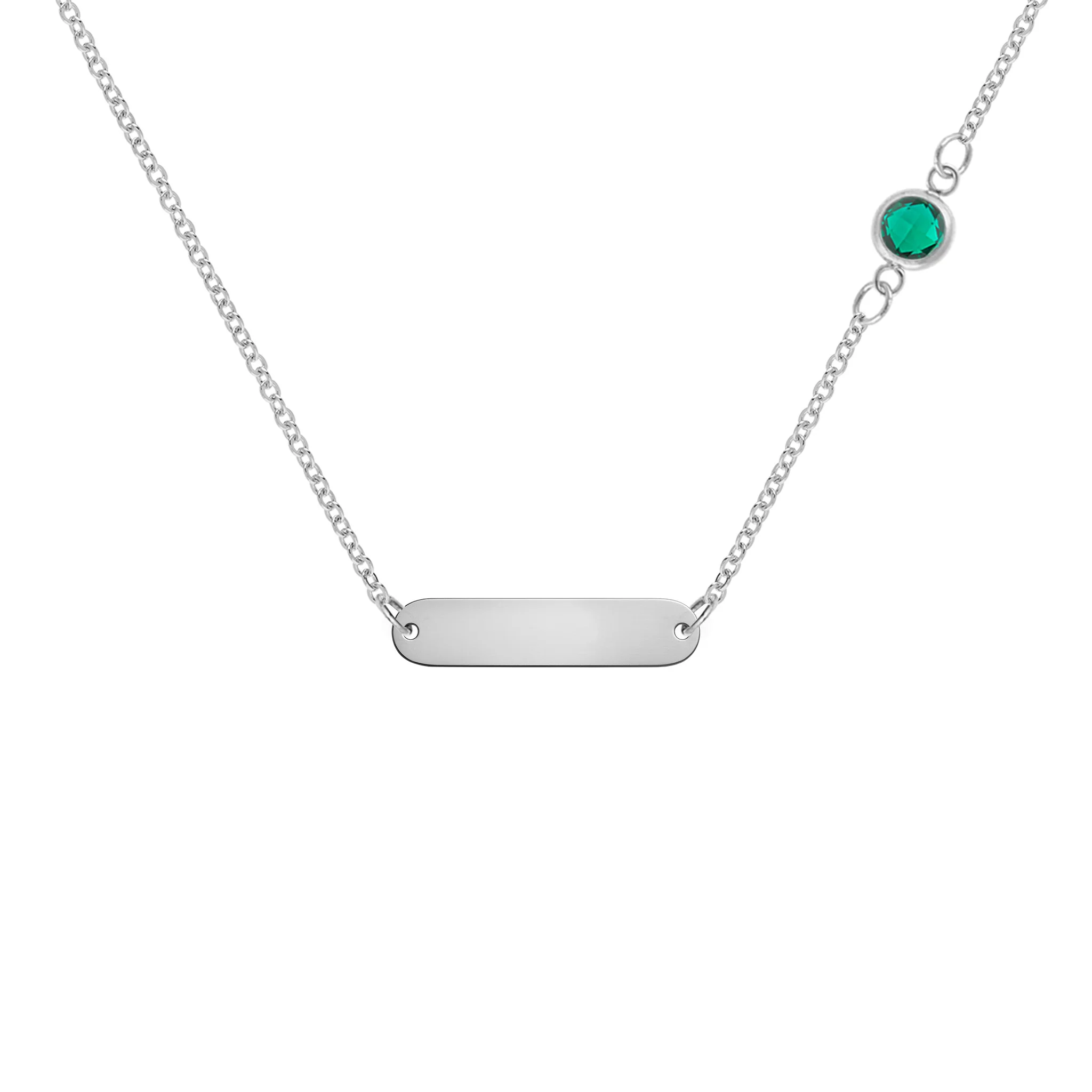 1 Nameplate & 1 Petite Emerald Necklace in 14k Gold (May) - Image 7