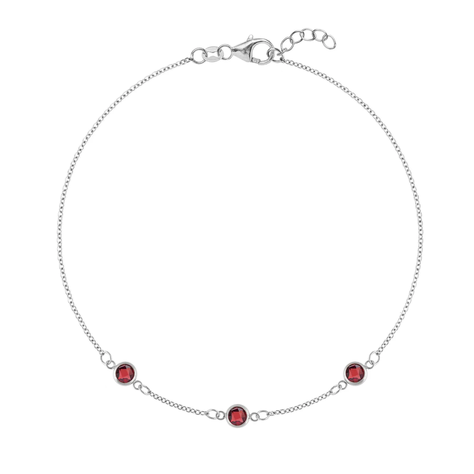 Bayberry 3 Garnet Bracelet in 14k Gold (January) - Image 9