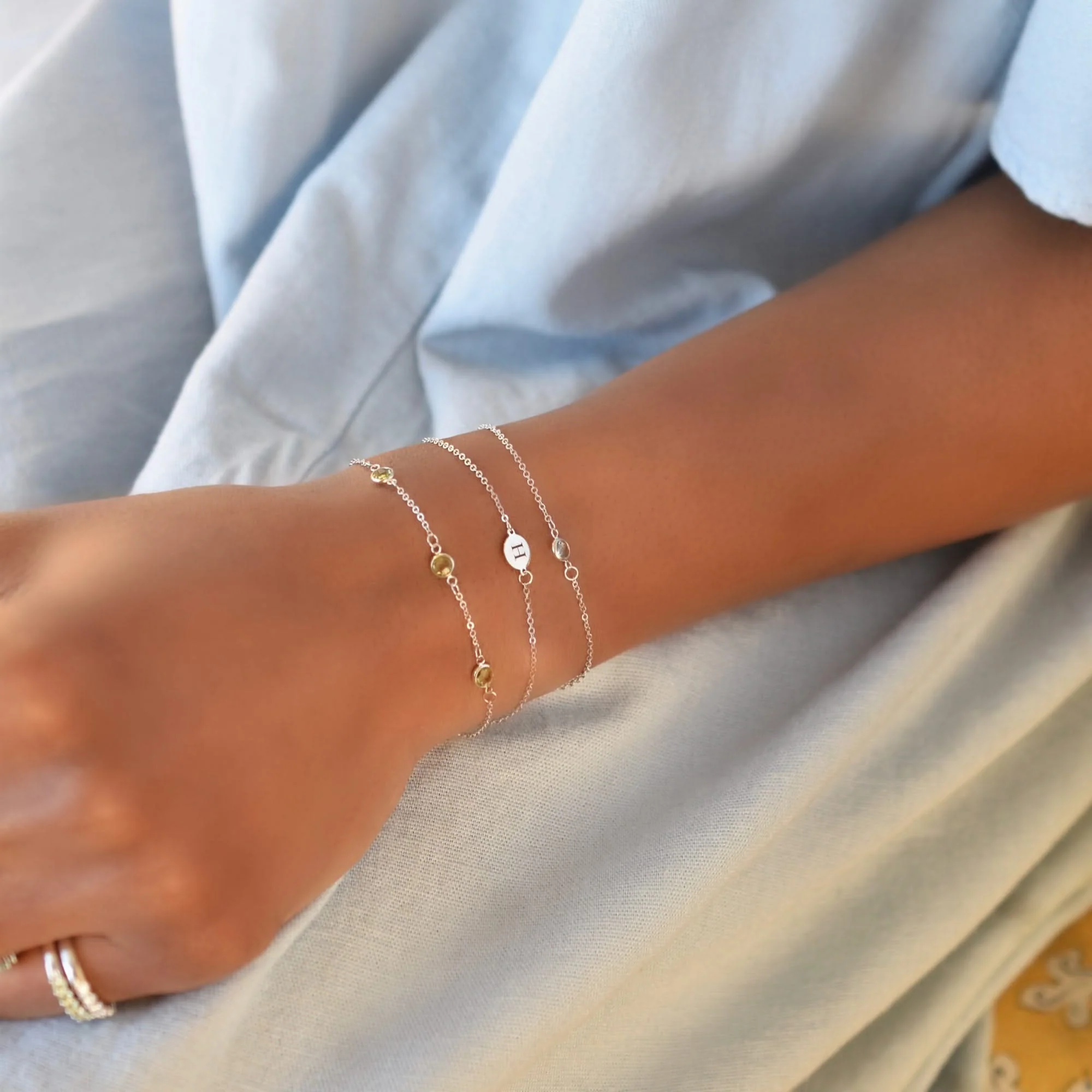 Bayberry 3 Peridot Bracelet in 14k Gold (August) - Image 6
