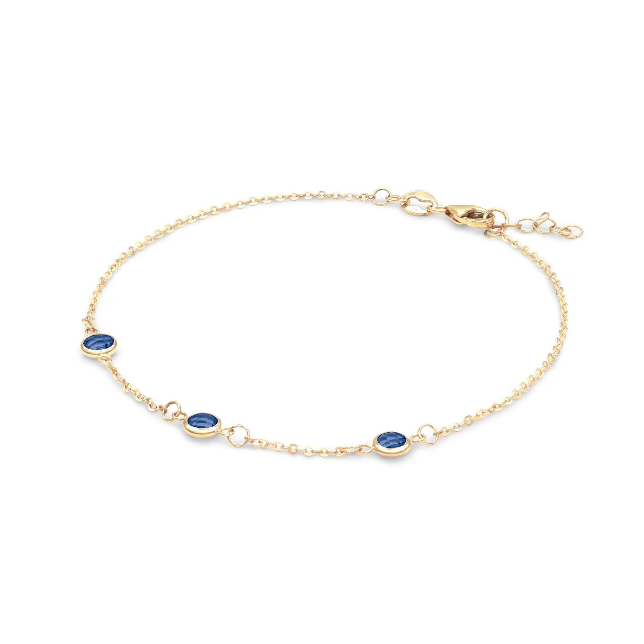 Bayberry 3 Sapphire Bracelet in 14k Gold (September) - Image 4
