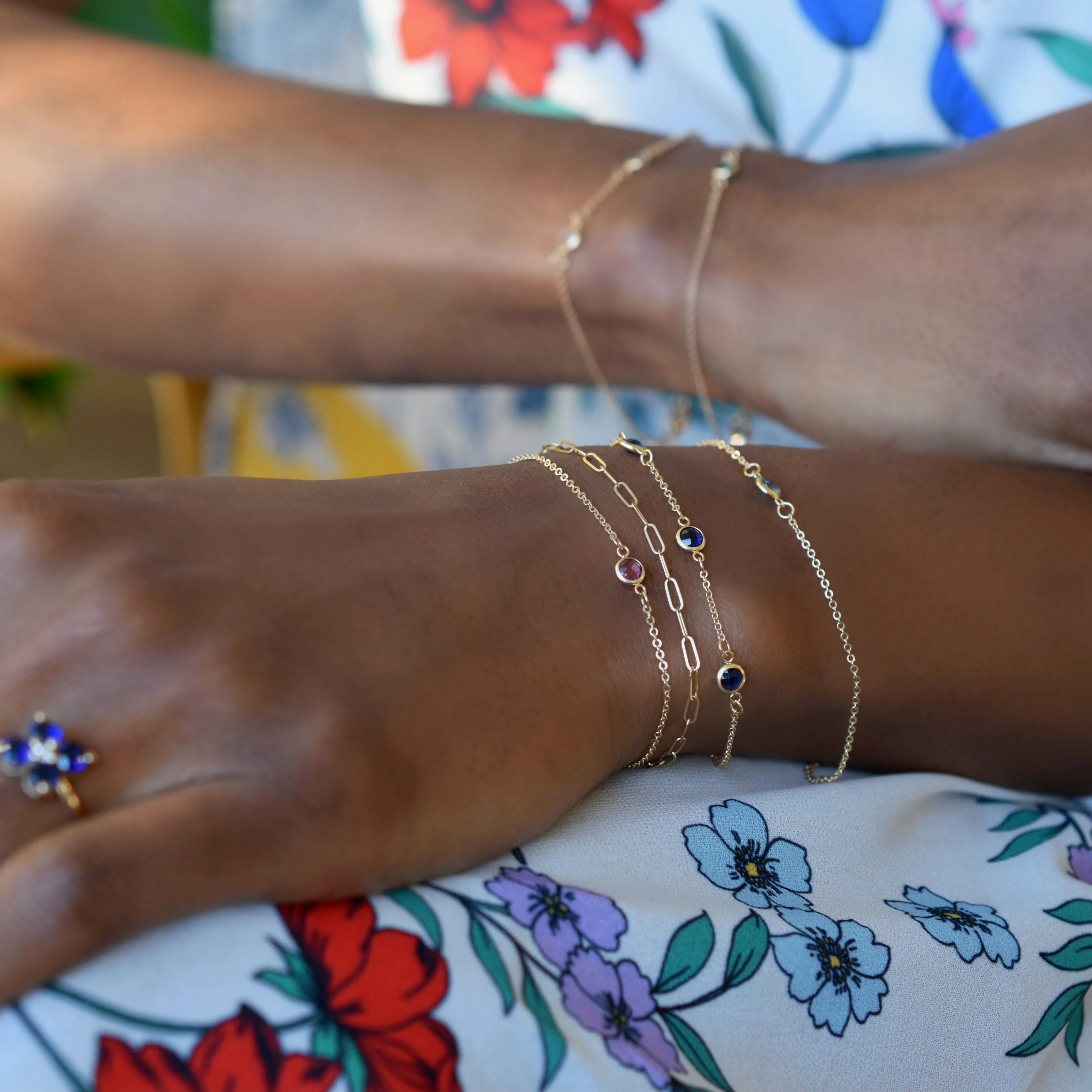 Bayberry 3 Sapphire Bracelet in 14k Gold (September) - Image 9