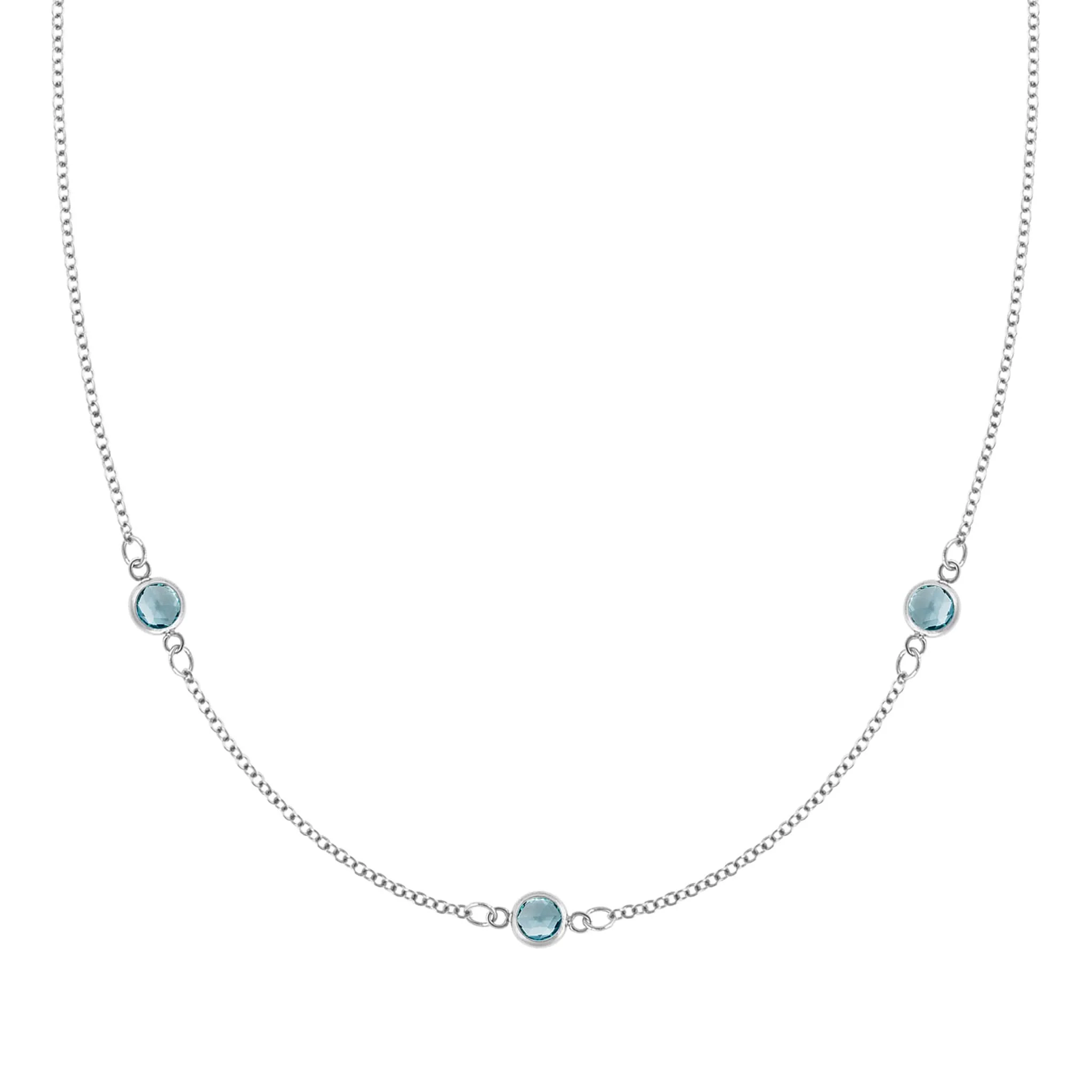 Bayberry 3 Nantucket Blue Topaz Necklace in 14k Gold (December) - Image 4