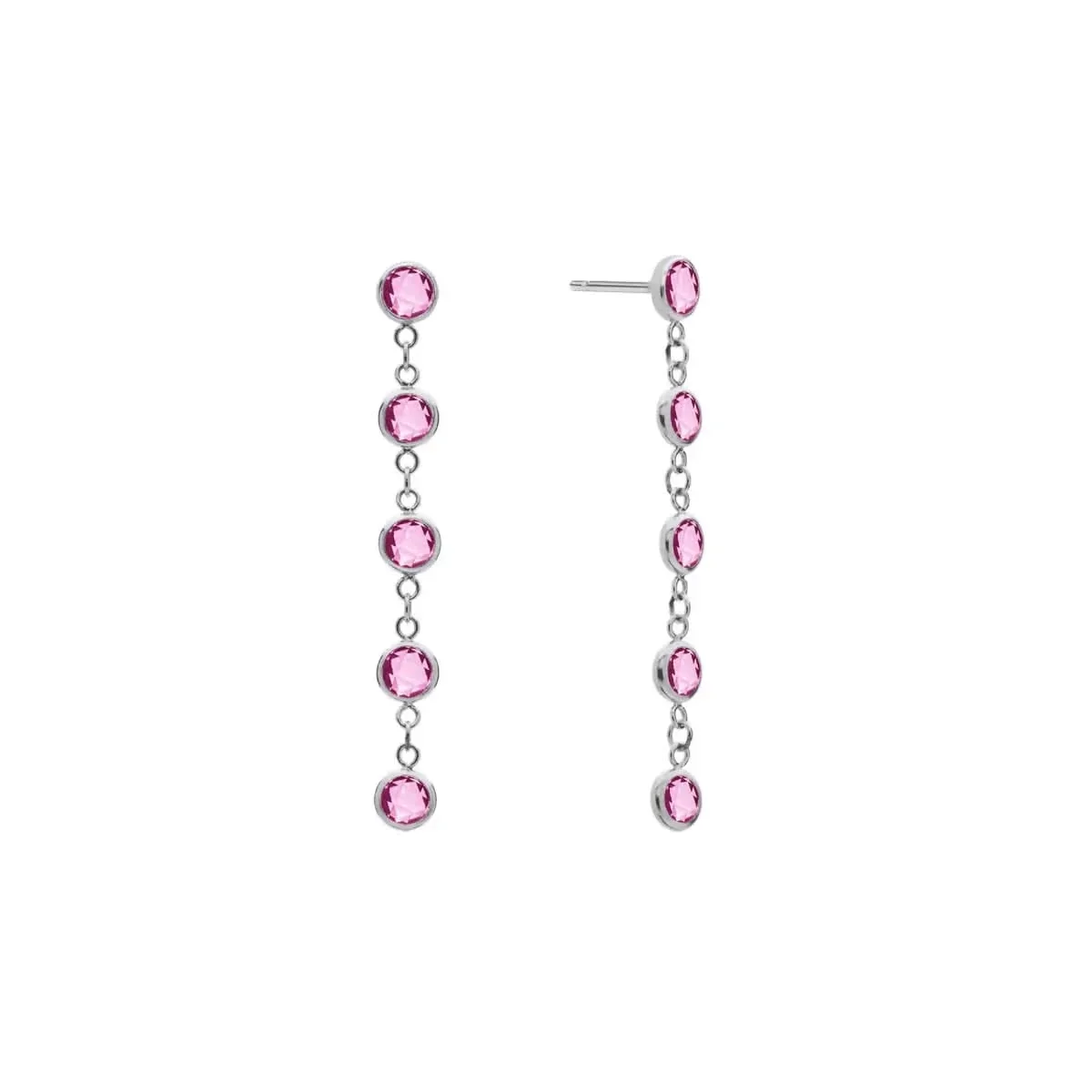 Newport Pink Sapphire Earrings in 14k Gold (October) - Image 5