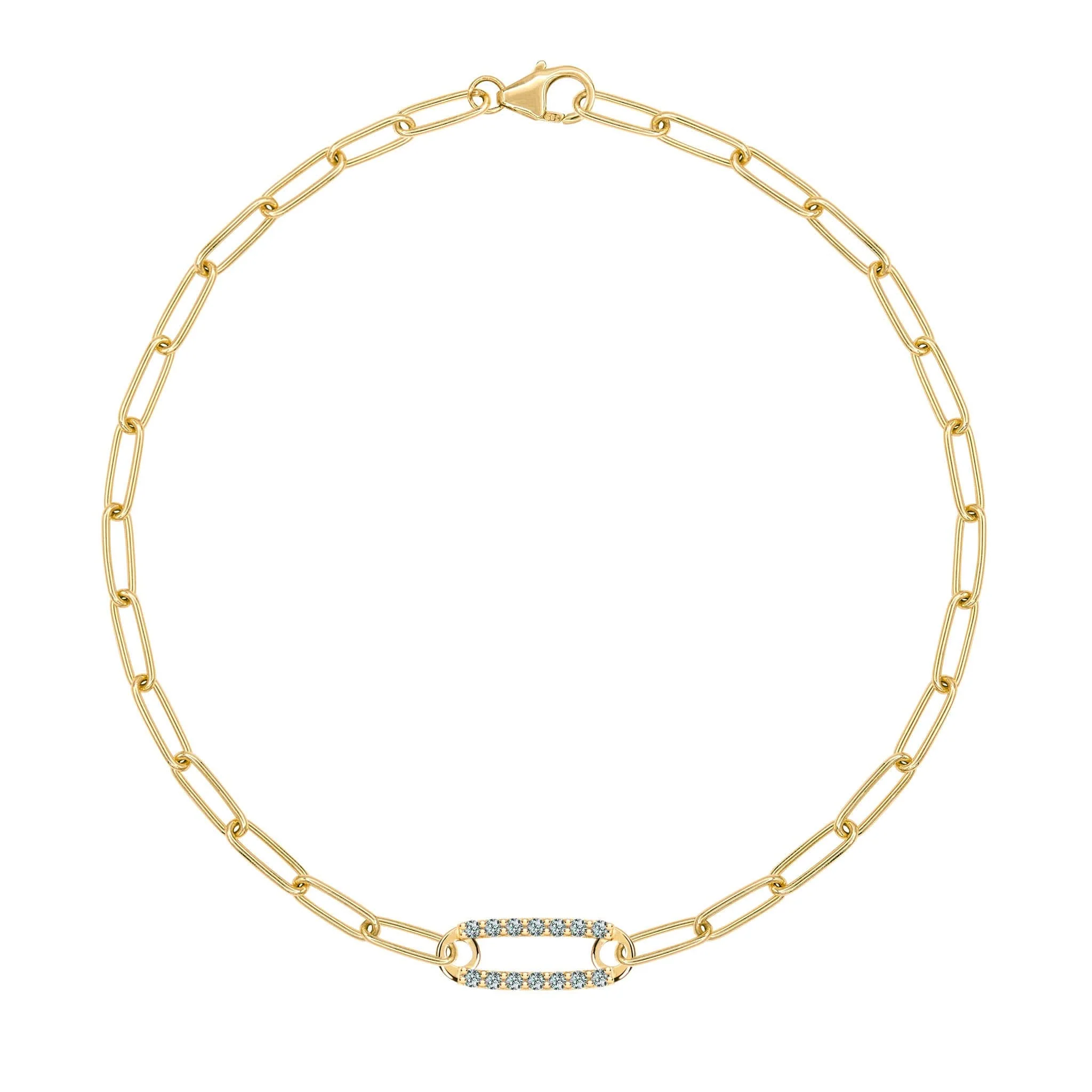 Adelaide 1 Pavé Alexandrite Link Bracelet in 14k Gold (June)