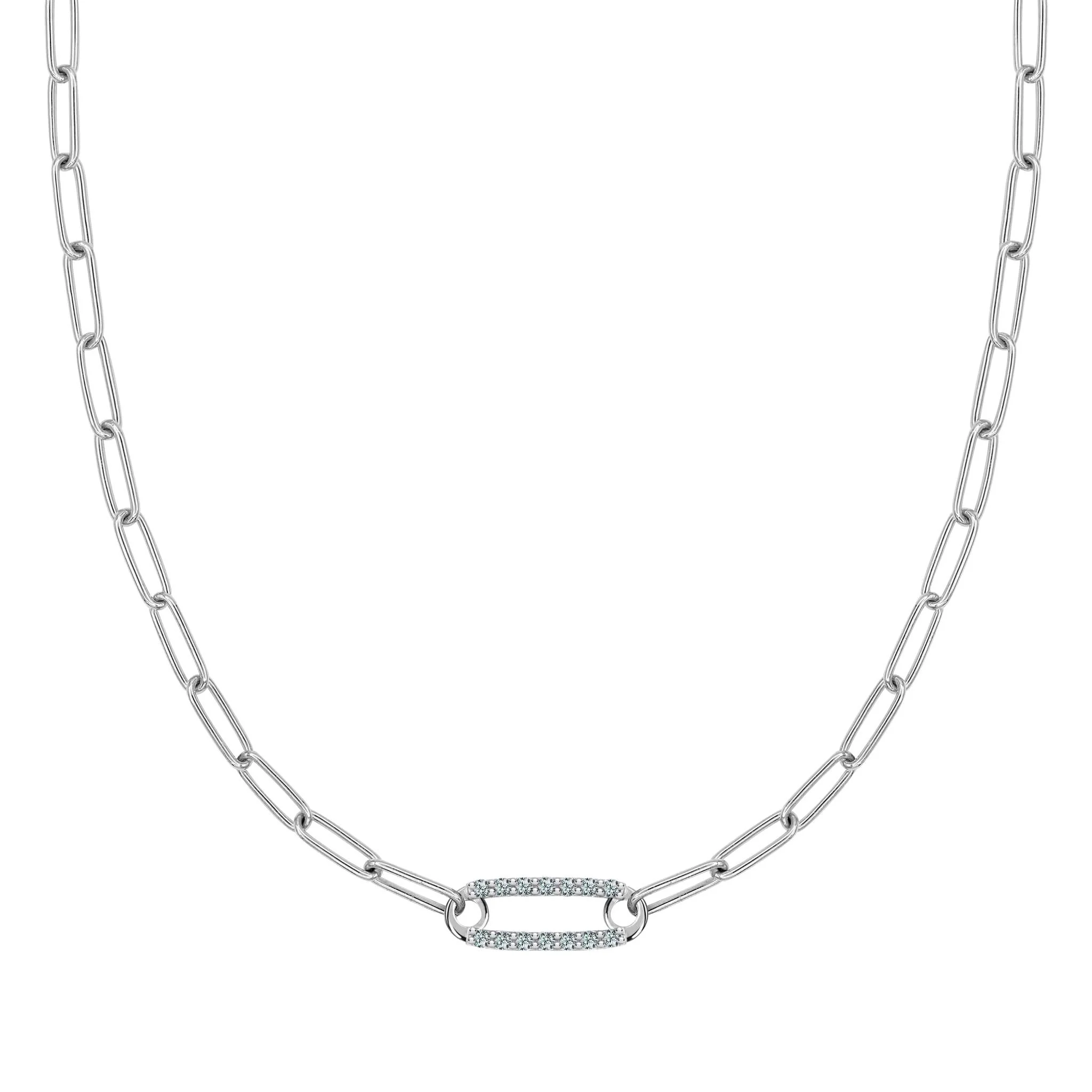 Adelaide 1 Pavé Alexandrite Link Necklace in 14k Gold (June) - Image 9