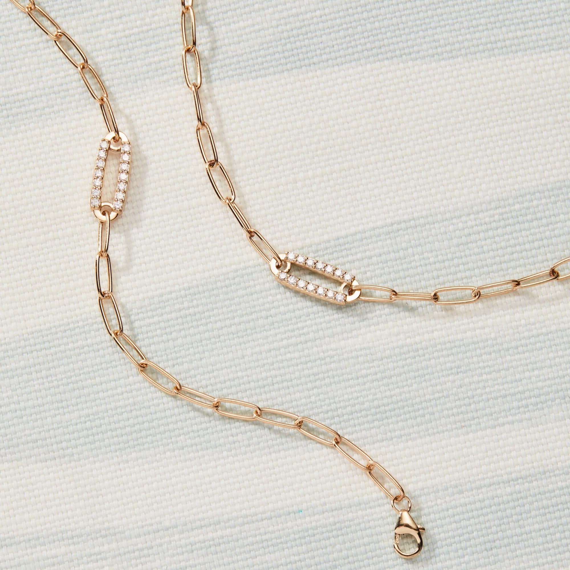 Adelaide 1 Pavé Diamond Link Bracelet in 14k Gold (April) - Image 11