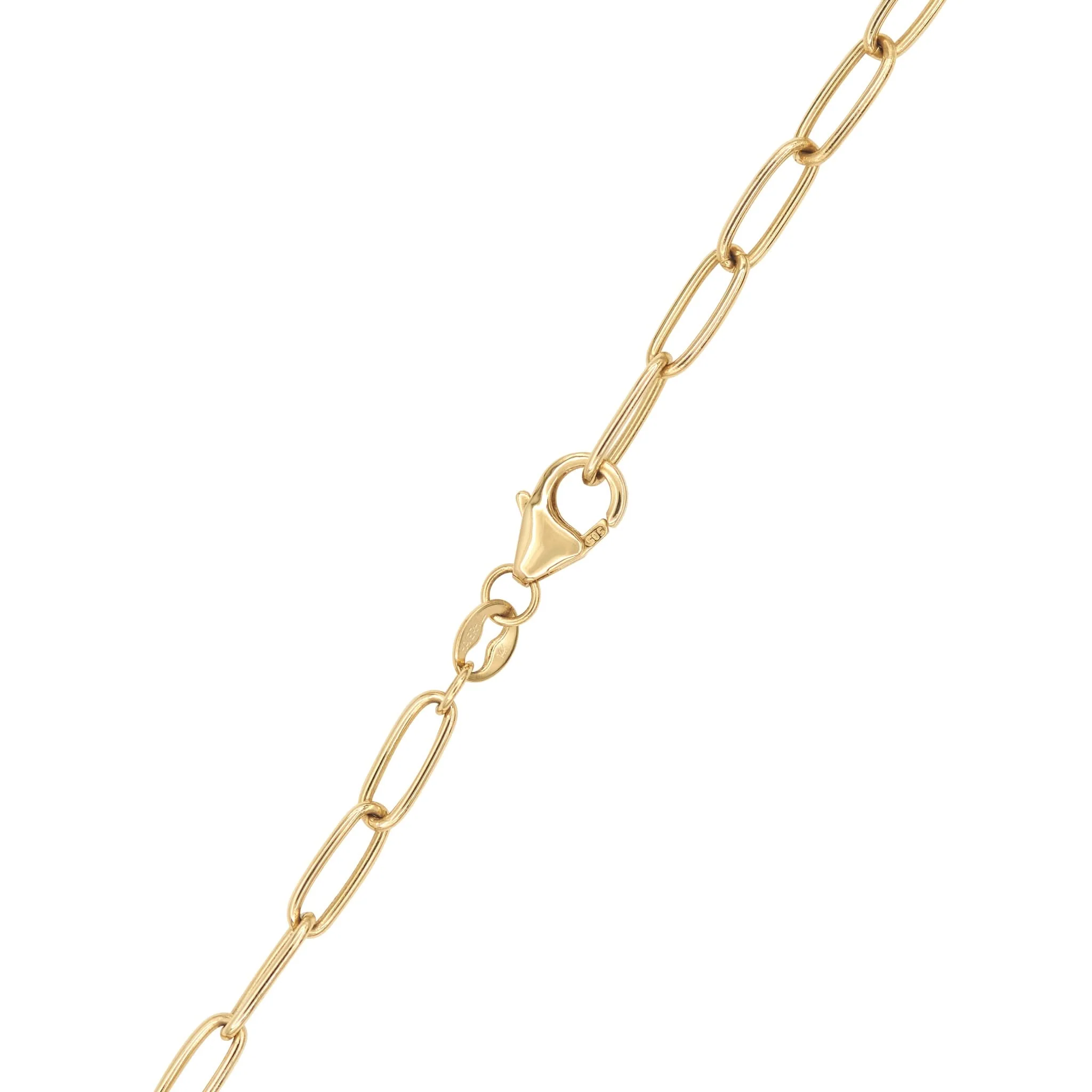 Adelaide 1 Pavé Ruby Link Necklace in 14k Gold (July) - Image 7