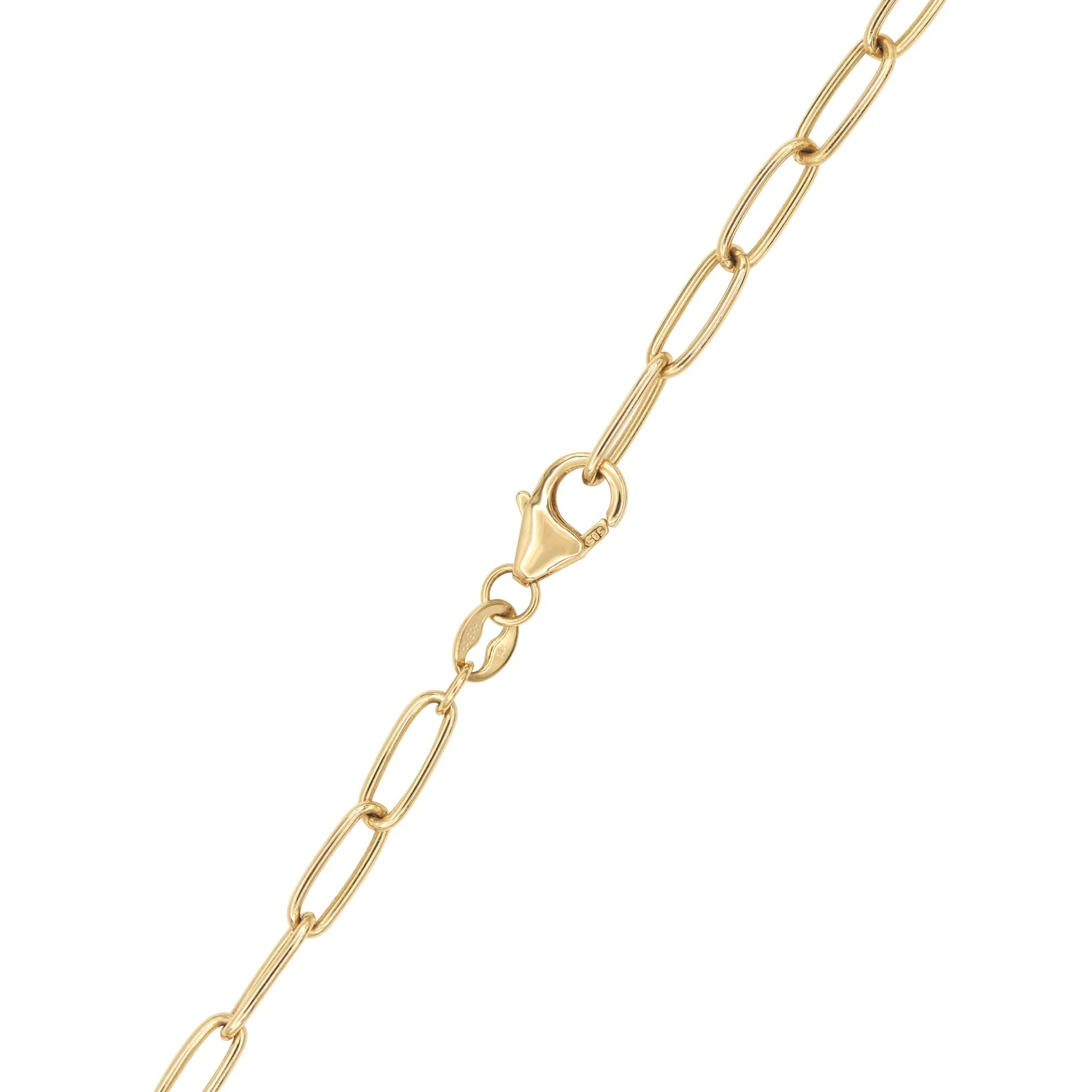 Adelaide 5 Pavé White Topaz Link Necklace in 14k Gold (April) - Image 7