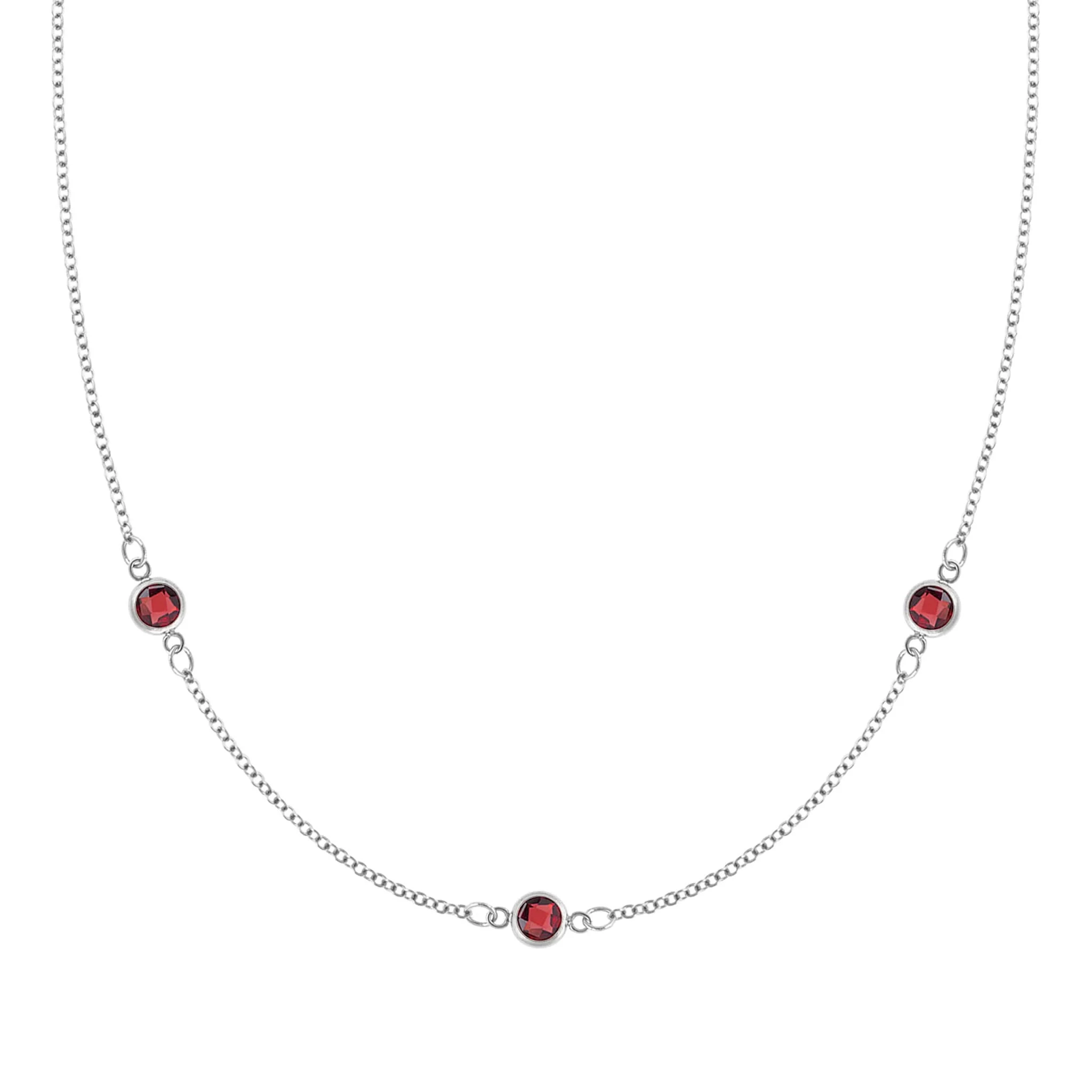 Bayberry 3 Garnet Necklace in 14k Gold (January) - Image 4