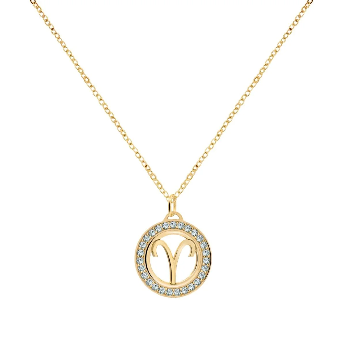 Aries & Birthstone Pendant in 14k Gold - Image 4