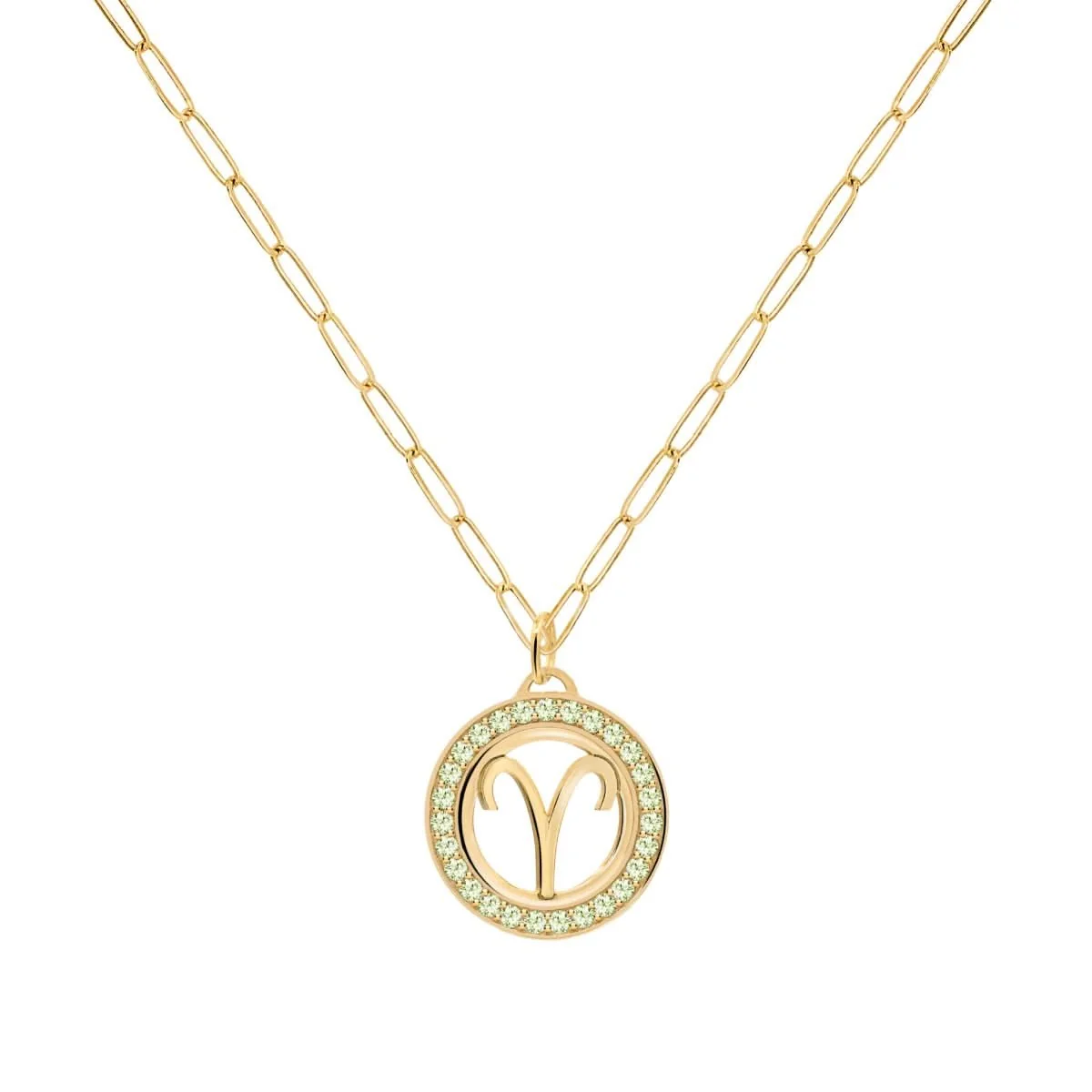 Aries & Birthstone Pendant in 14k Gold - Image 5