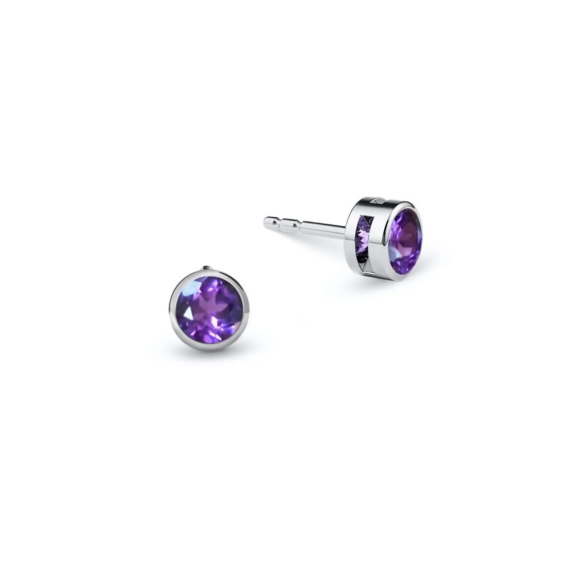 Barrington Amethyst Stud Earrings in 14k Gold (February) - Image 5