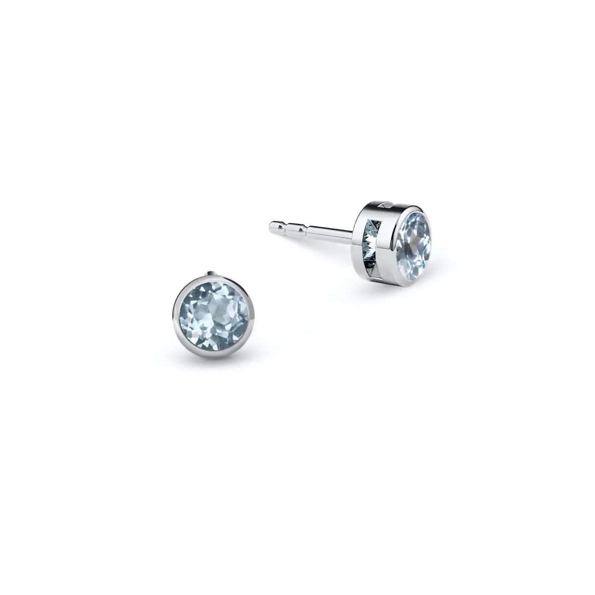 Barrington Aquamarine Stud Earrings in 14k Gold (March) - Image 5