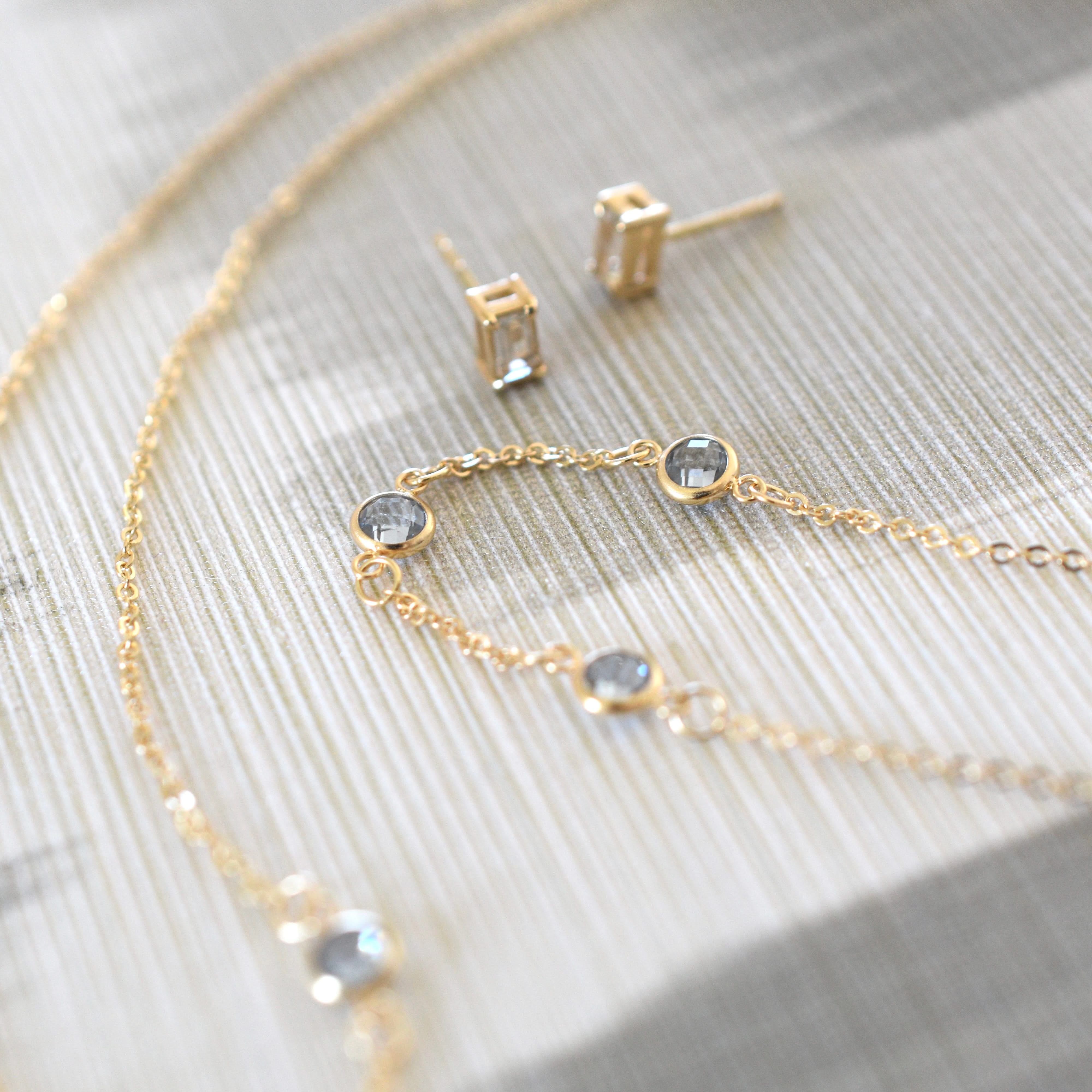 Bayberry 3 Aquamarine Bracelet in 14k Gold (March) - Image 7
