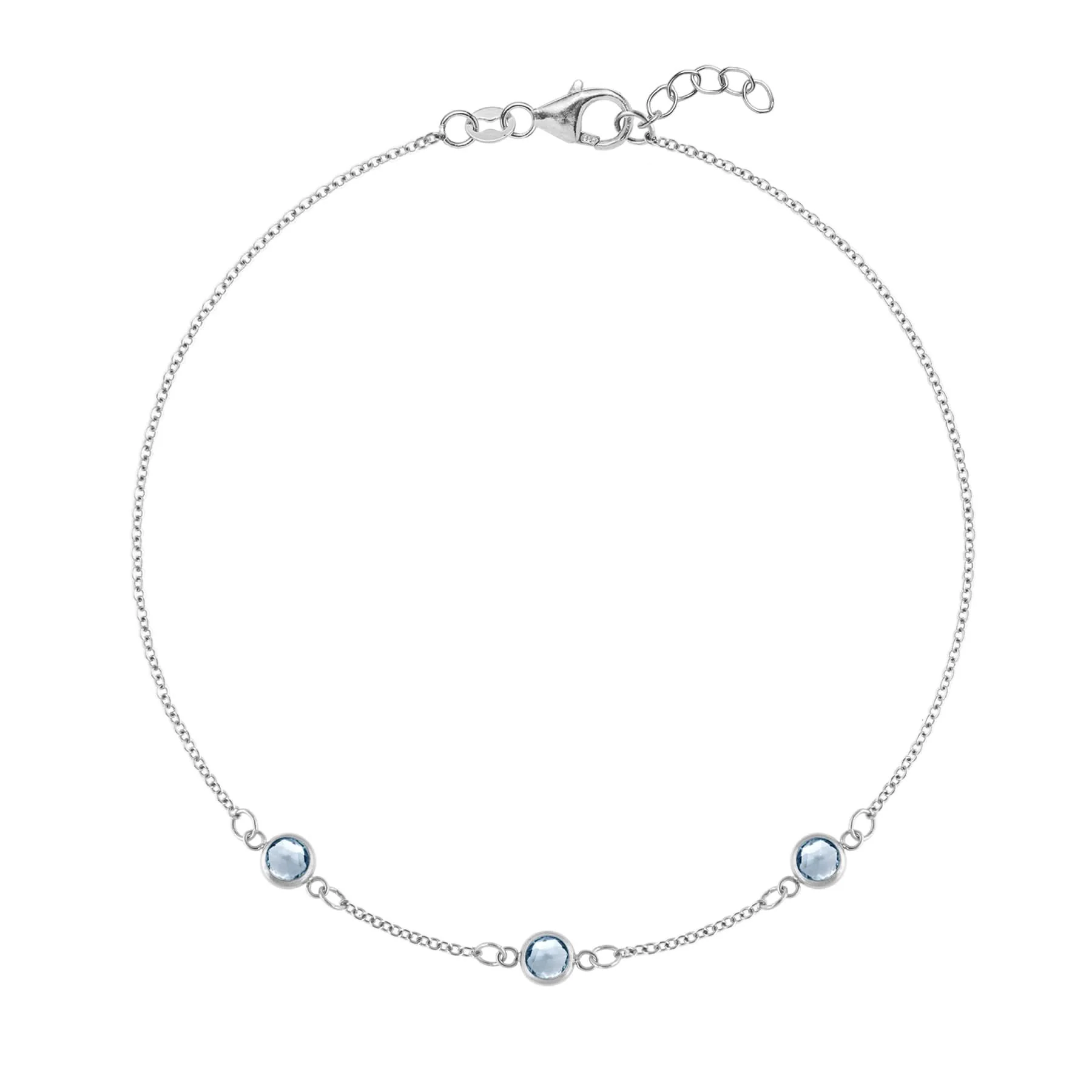 Bayberry 3 Aquamarine Bracelet in 14k Gold (March) - Image 8