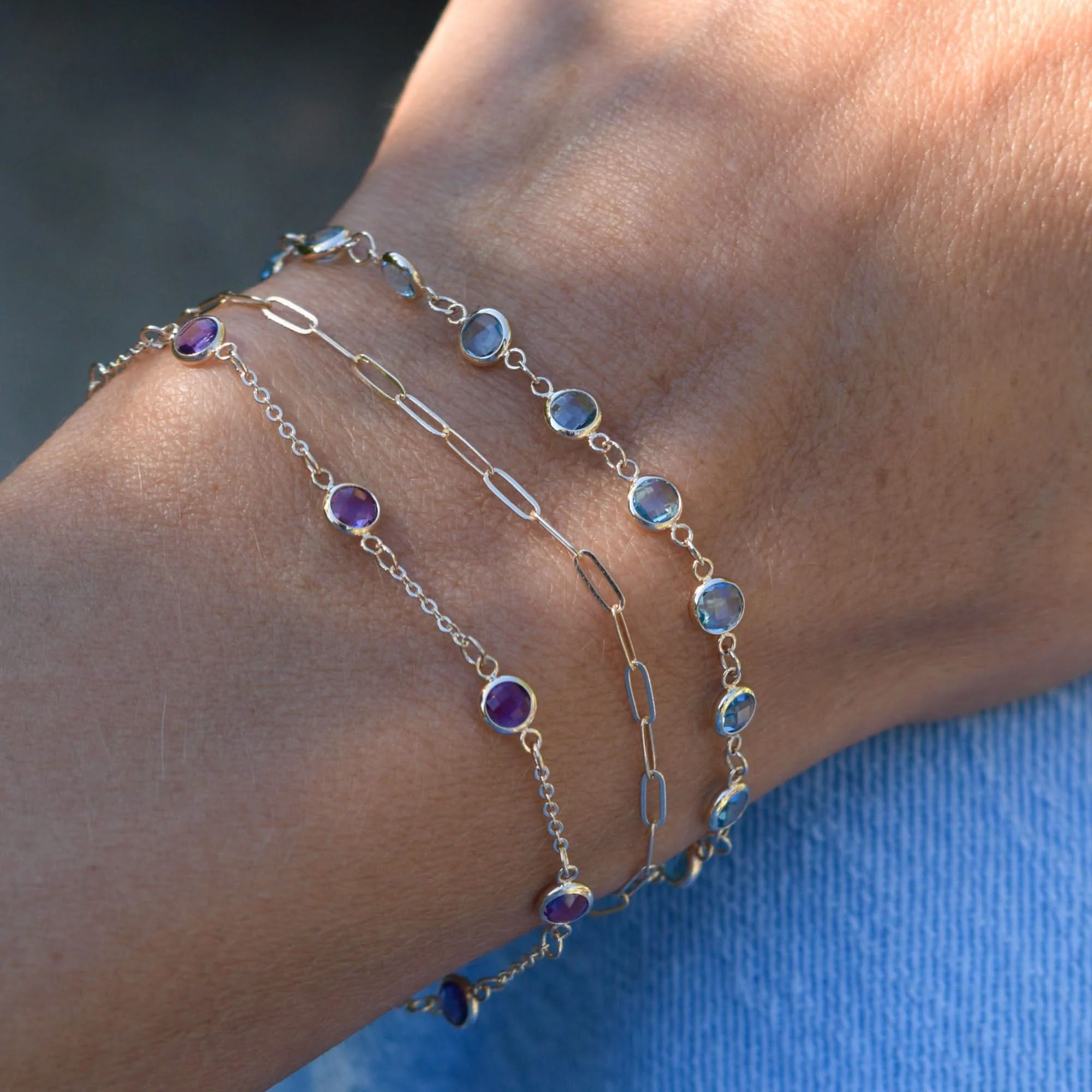 Bayberry 7 Amethyst Bracelet in 14k Gold (February) - Image 9