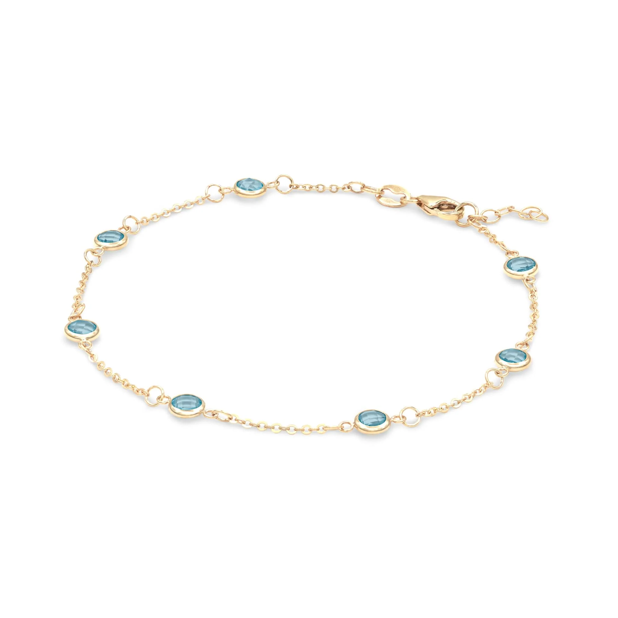 Bayberry 7 Nantucket Blue Topaz Bracelet in 14k Gold (December) - Image 4