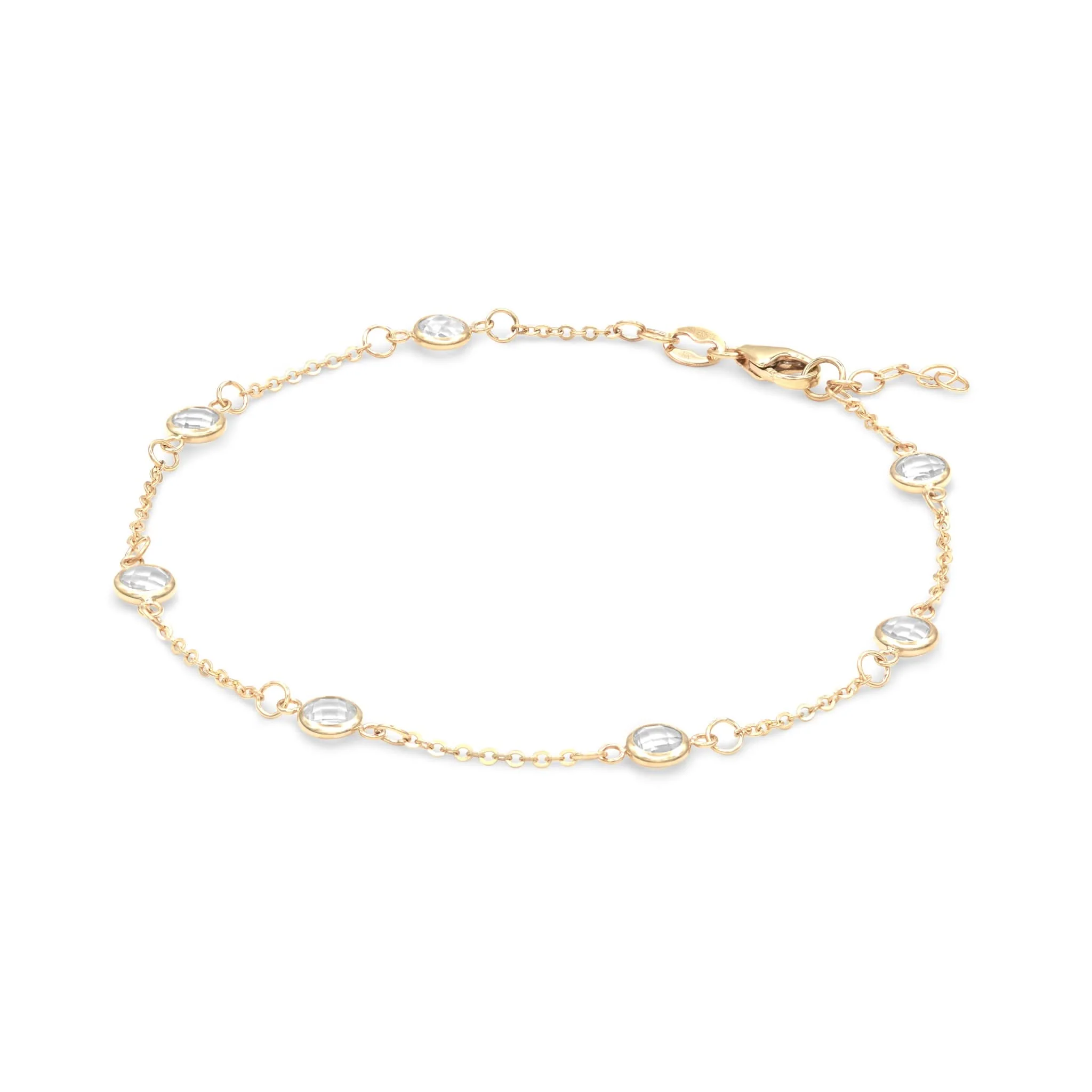 Bayberry 7 White Topaz Bracelet in 14k Gold (April) - Image 4
