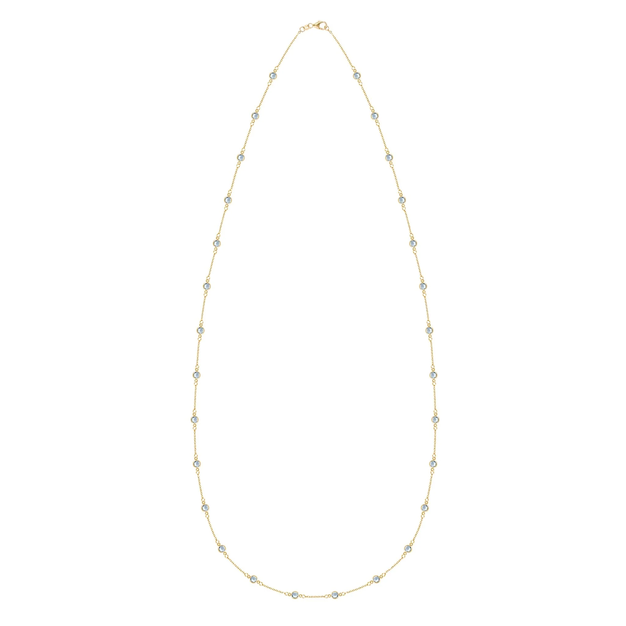 Bayberry Aquamarine Long Necklace in 14k Gold (March) - Image 4
