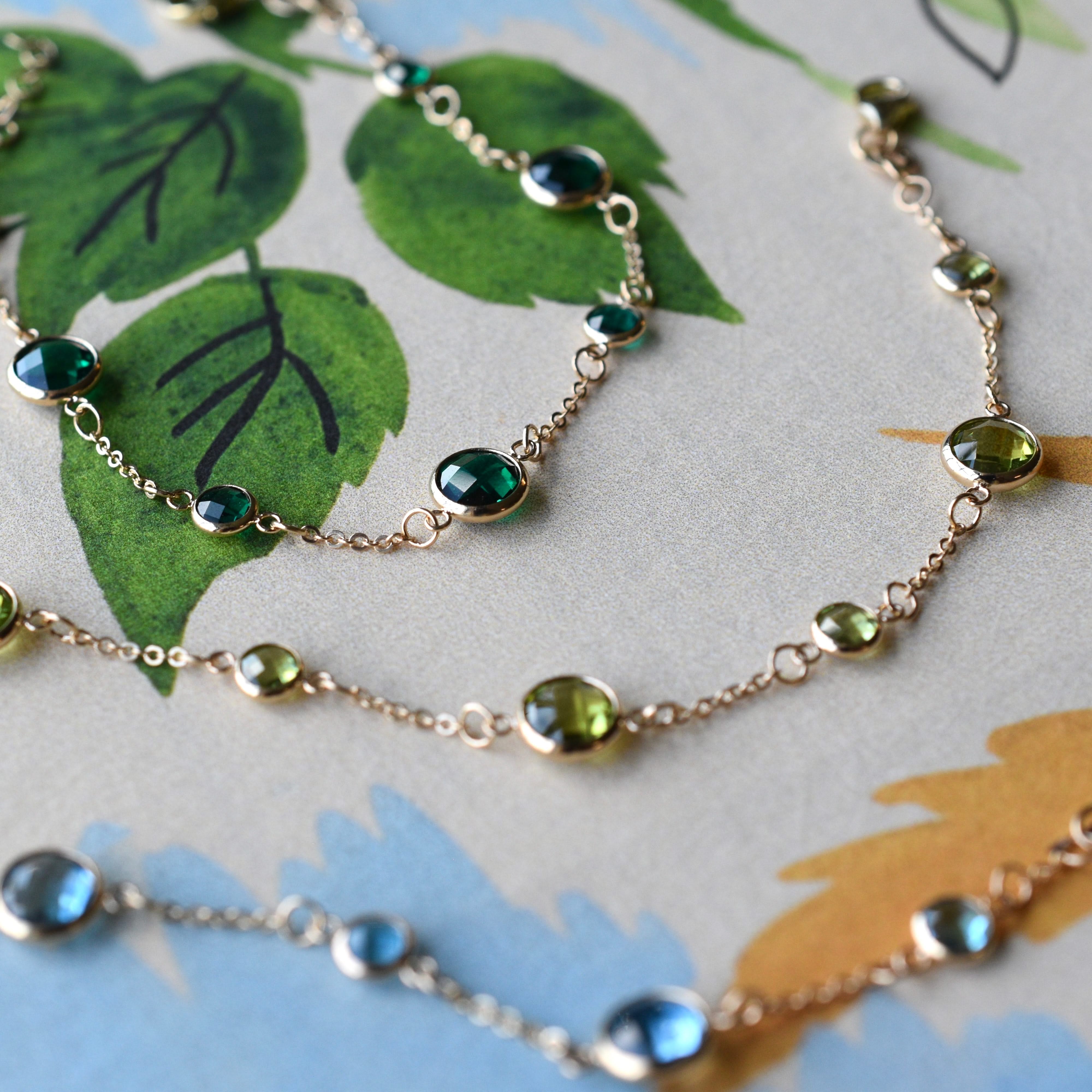 Bayberry Grand & Petite 7 Emerald Bracelet in 14k Gold (May) - Image 7