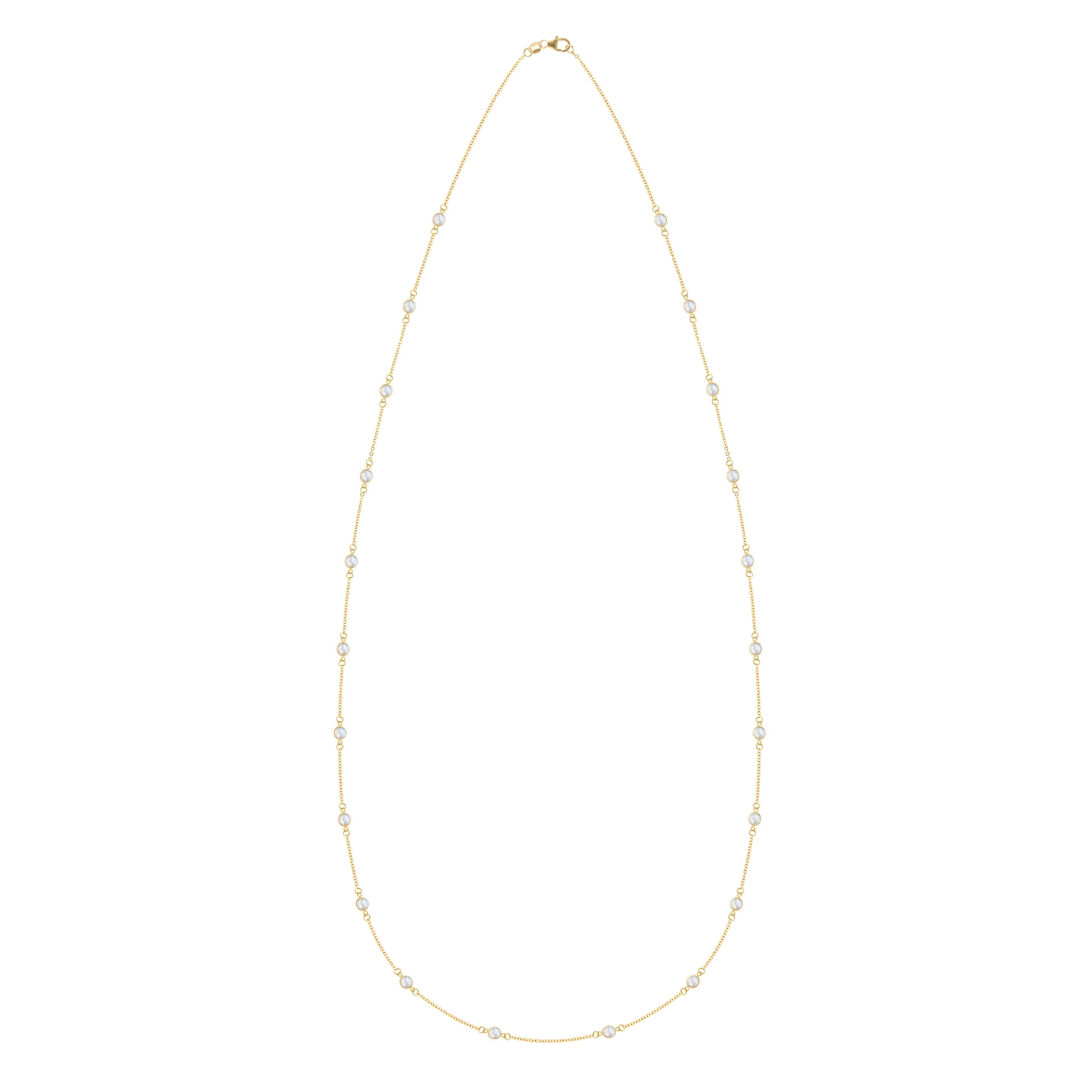 Bayberry Moonstone Long Necklace in 14k Gold (June) - Image 4