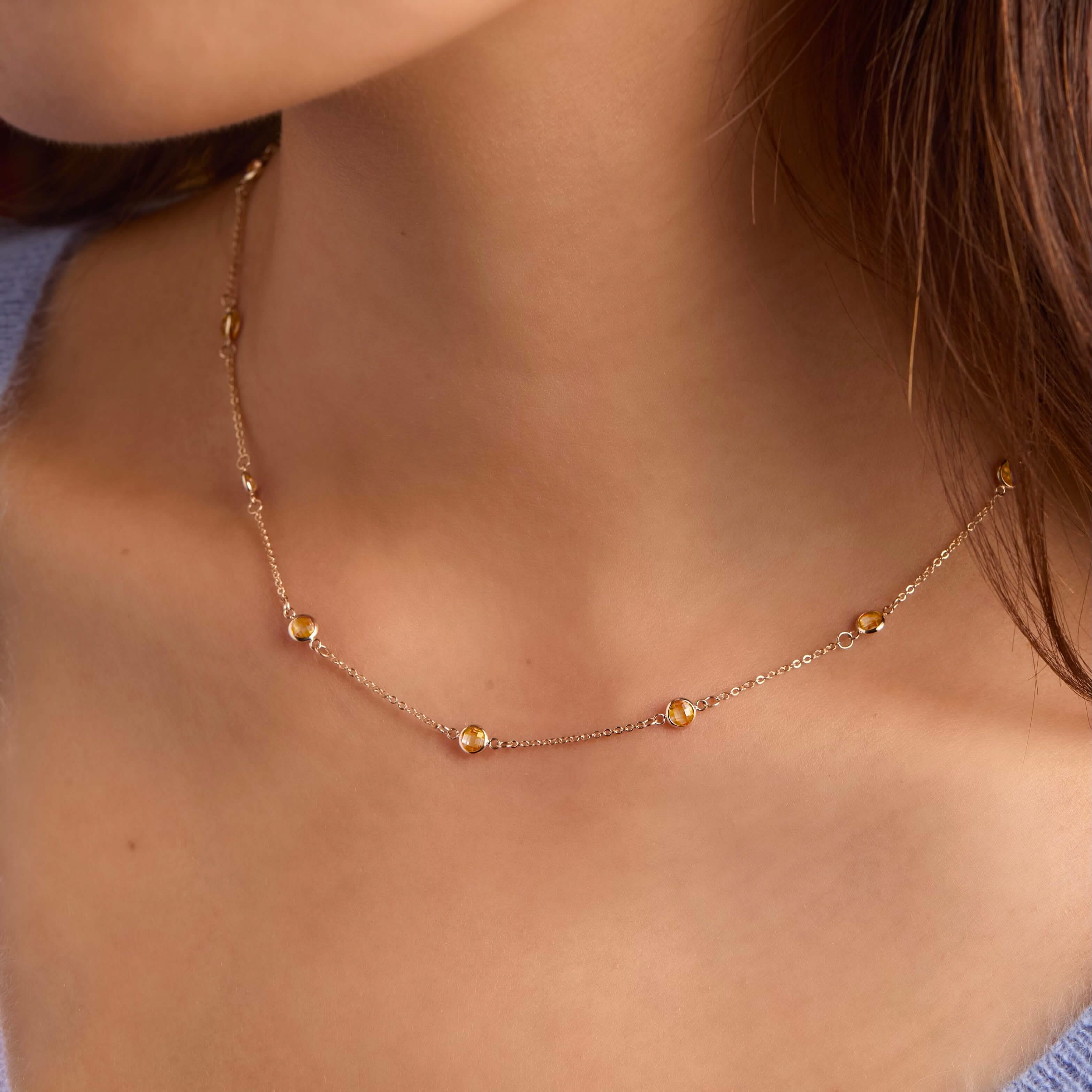 Bayberry 11 Citrine Necklace in 14k Gold (November) - Image 3