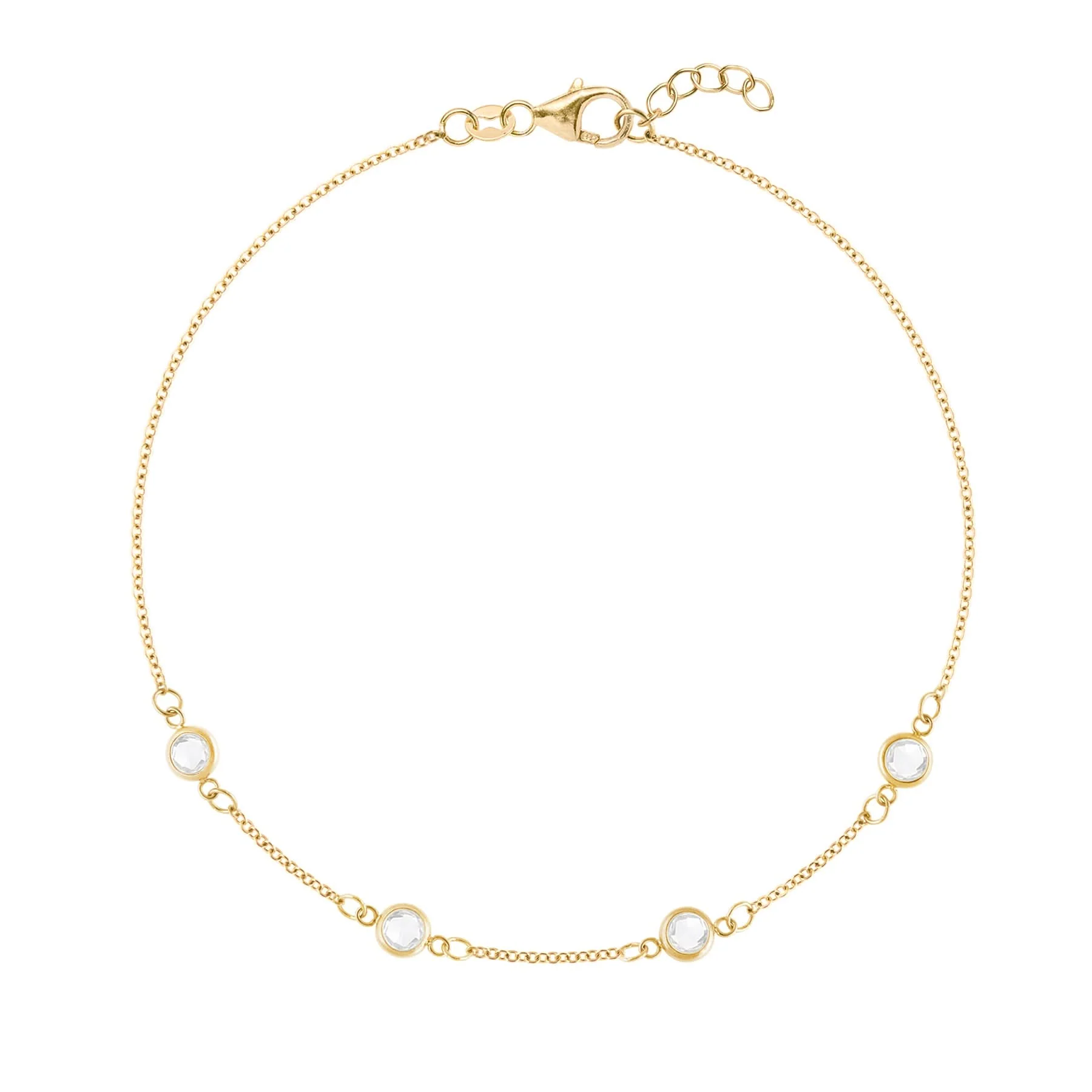 Petite 4 Birthstone Bracelet in 14k Gold