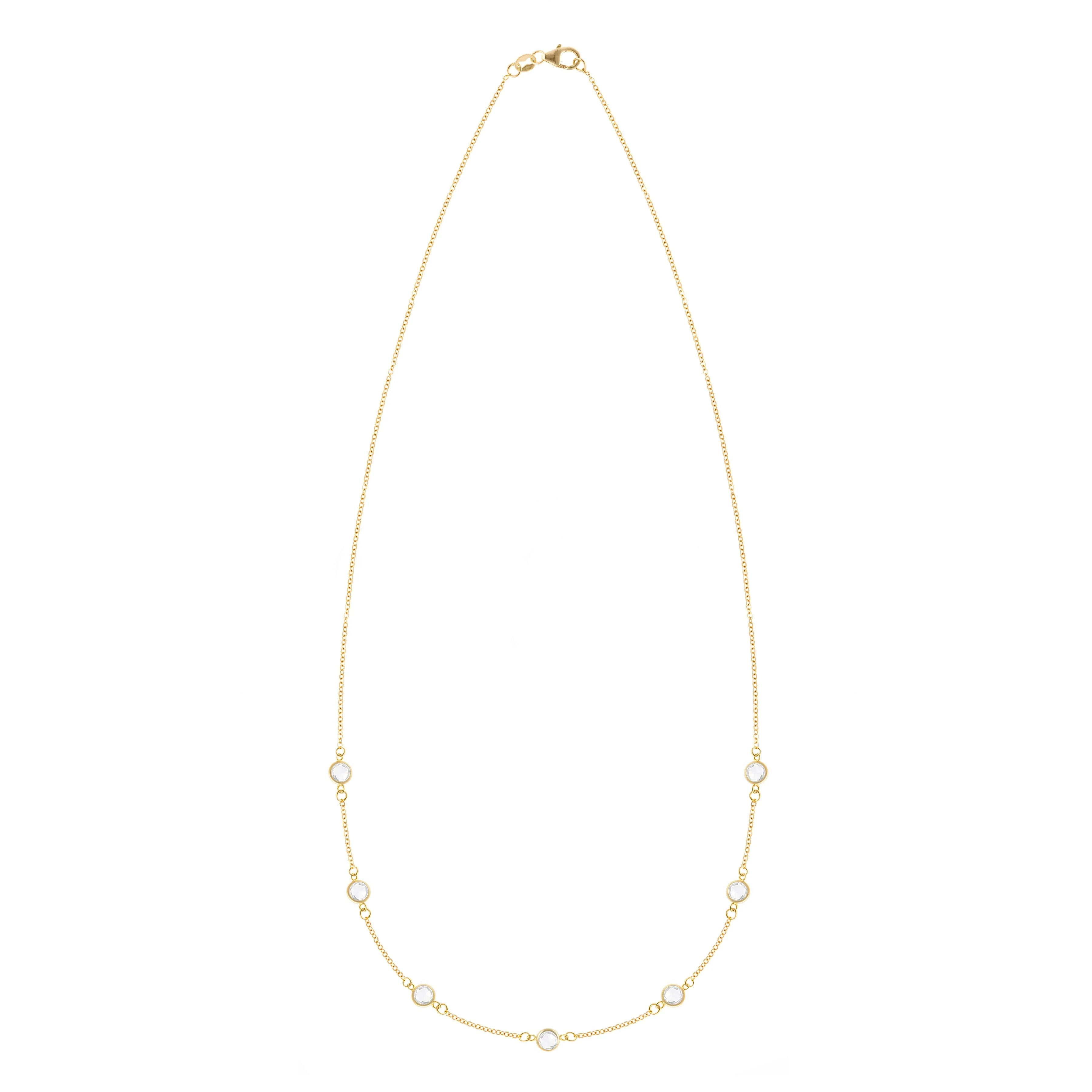 Petite 7 Birthstone Necklace in 14k Gold - Image 4