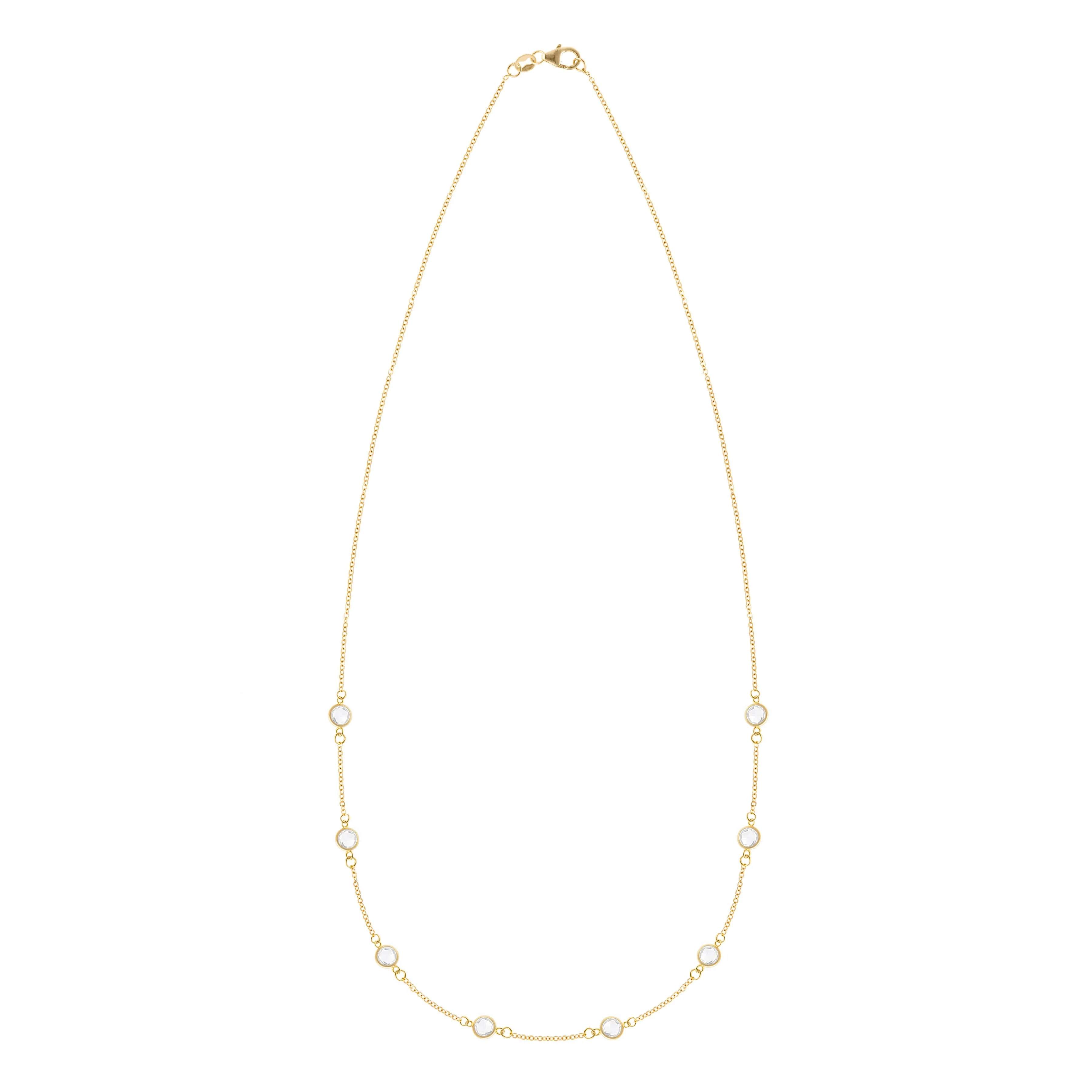 Petite 8 Birthstone Necklace in 14k Gold - Image 4