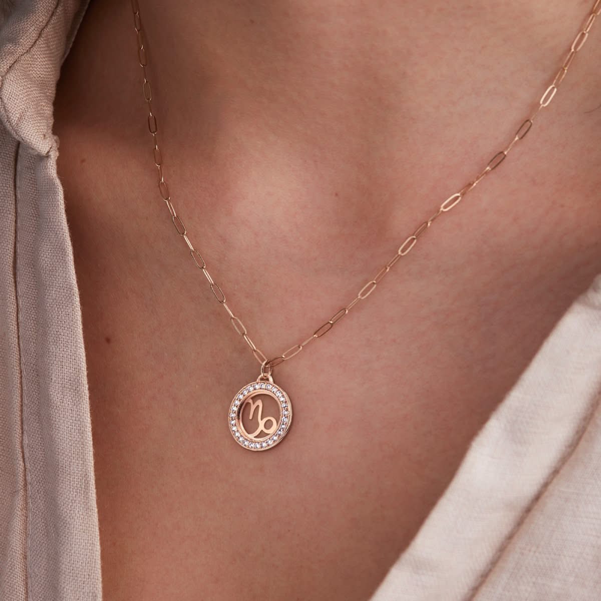Zodiac & Birthstone Pendant in 14k Gold - Image 3
