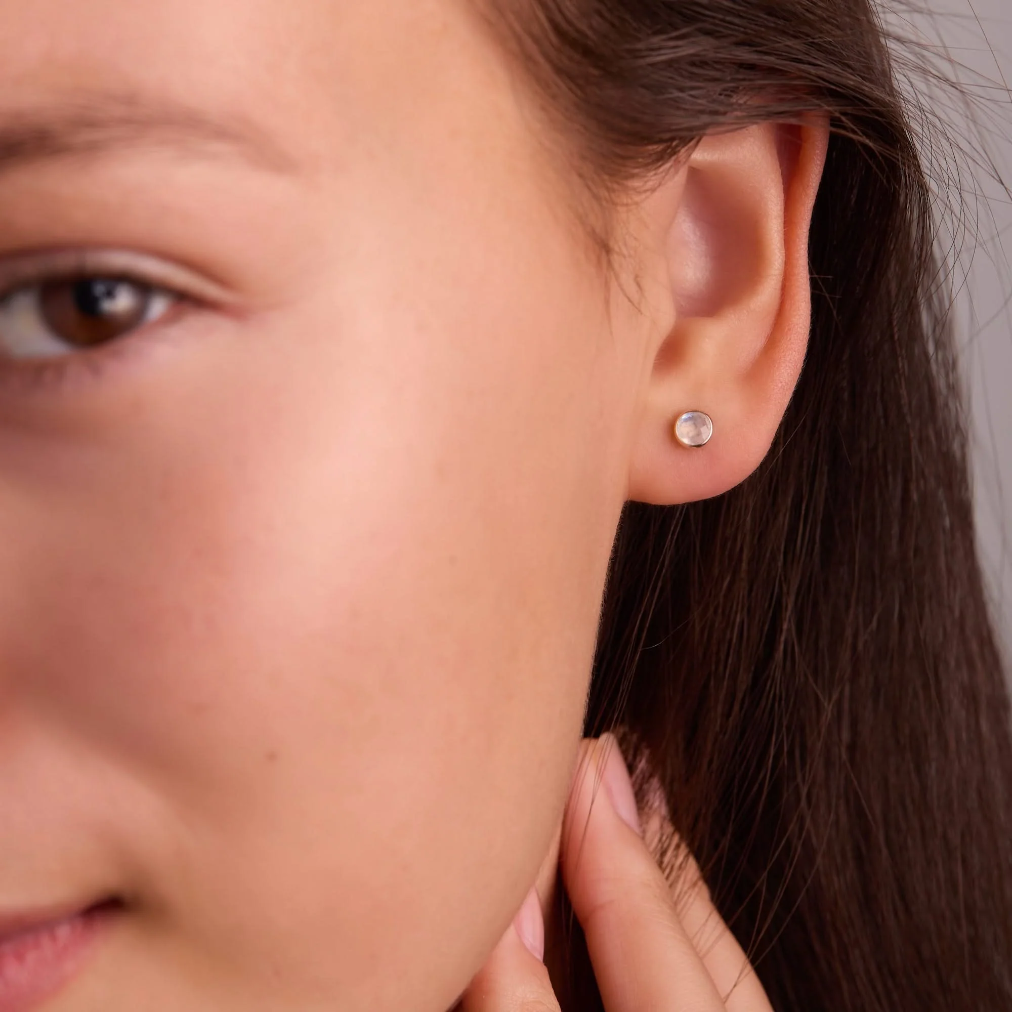 Petite Birthstone Stud Earrings in 14k Gold - Image 3