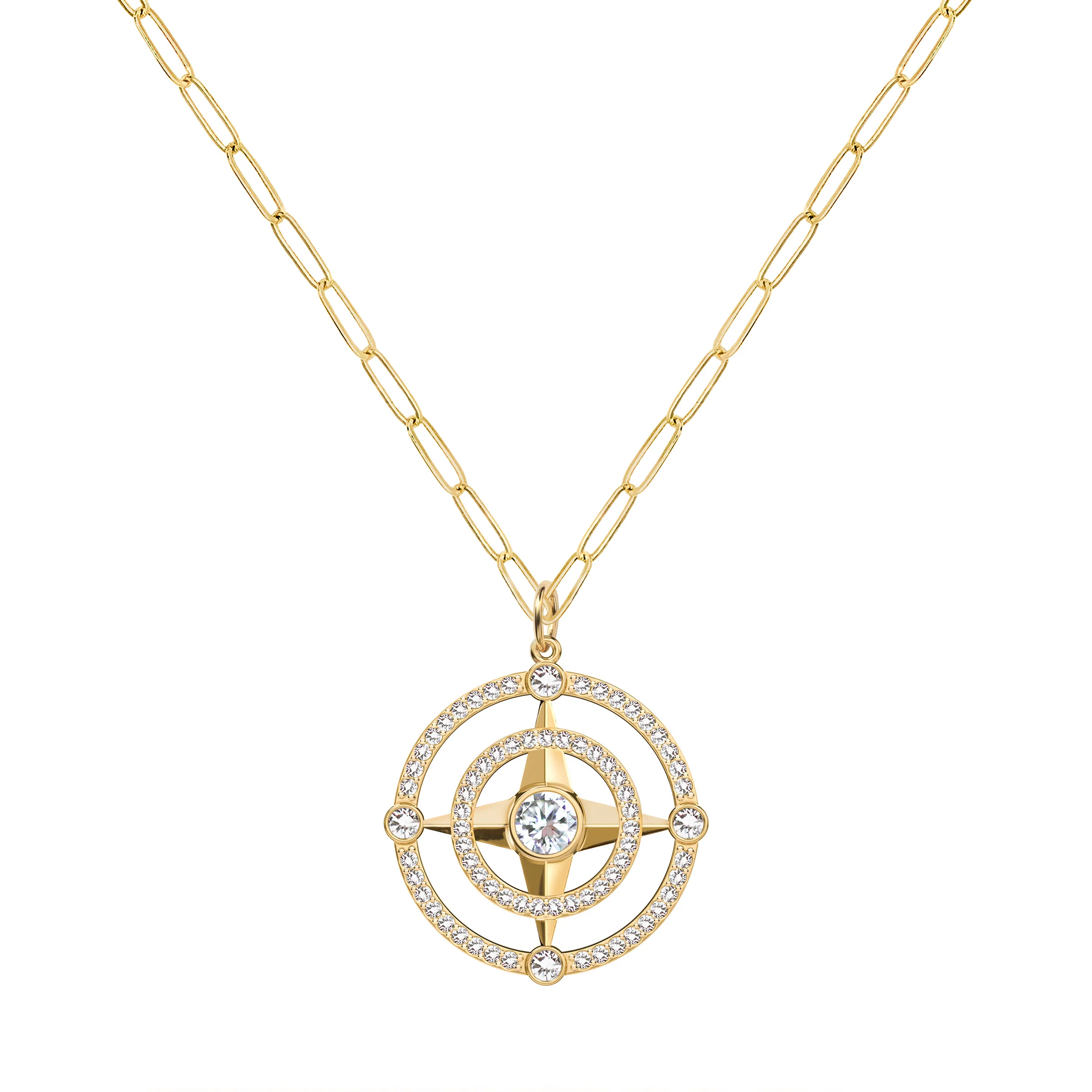 Compass Birthstone Pendant in 14k Gold - Image 4