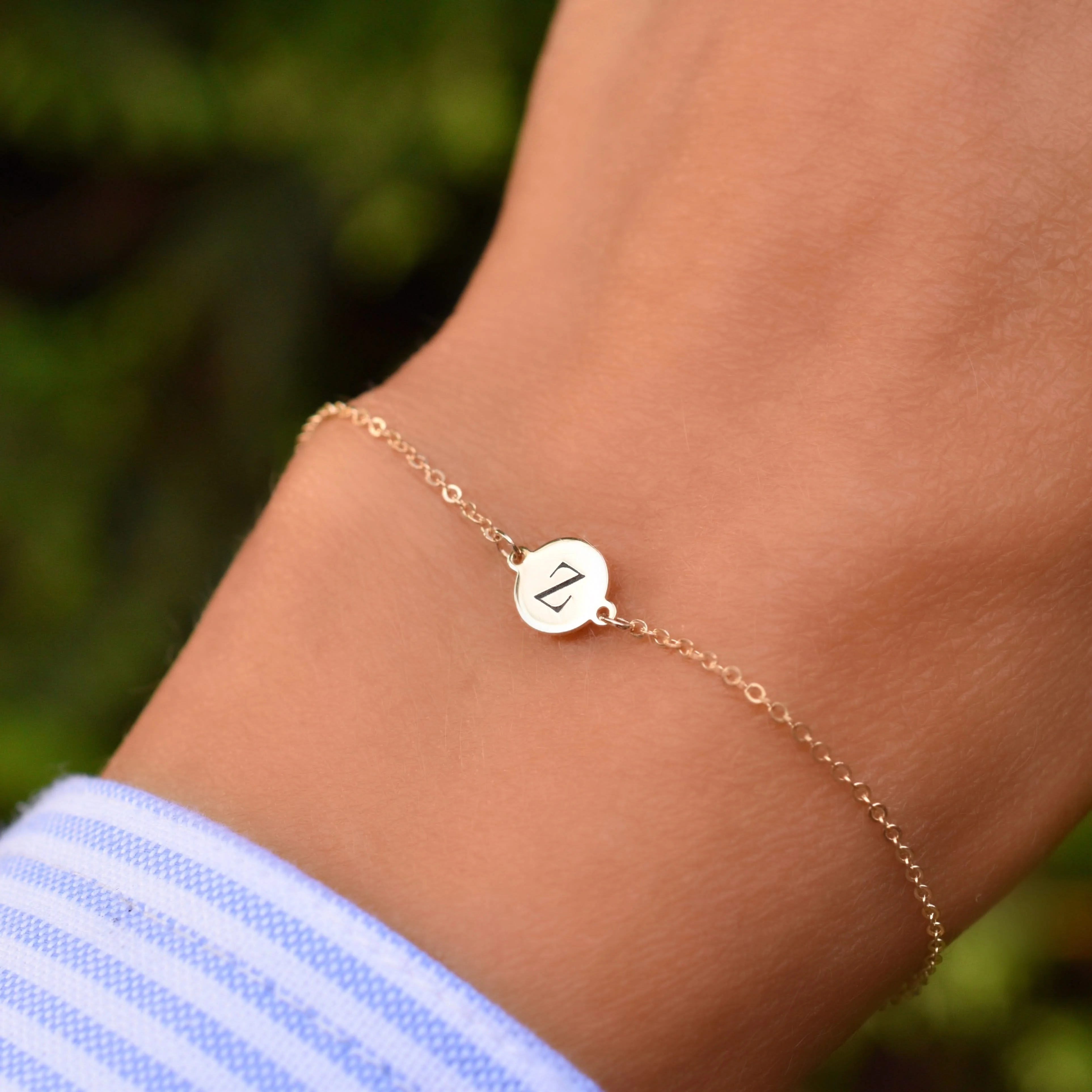 Letter Z Bracelet in 14k Gold - Image 3
