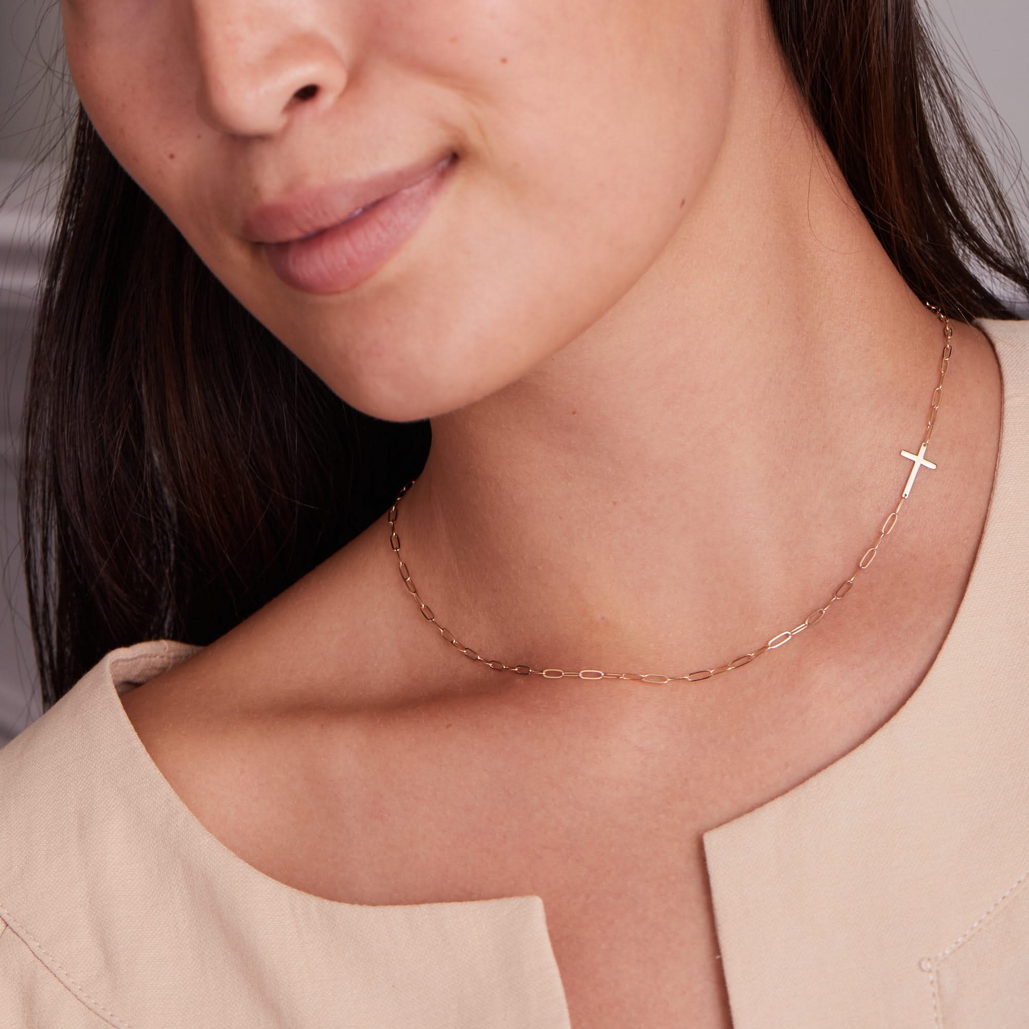 Cross Adelaide Mini Necklace in 14k Gold - Image 2