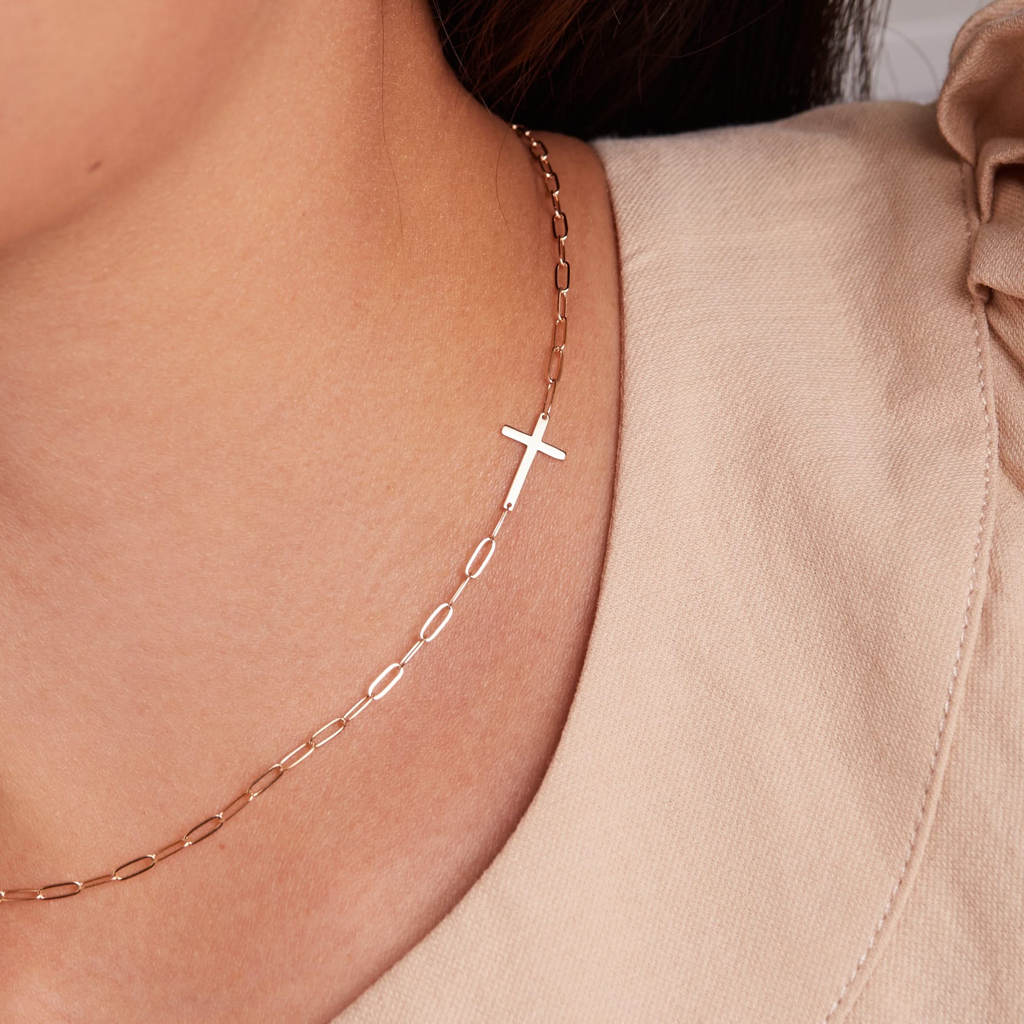 Cross Adelaide Mini Necklace in 14k Gold - Image 3