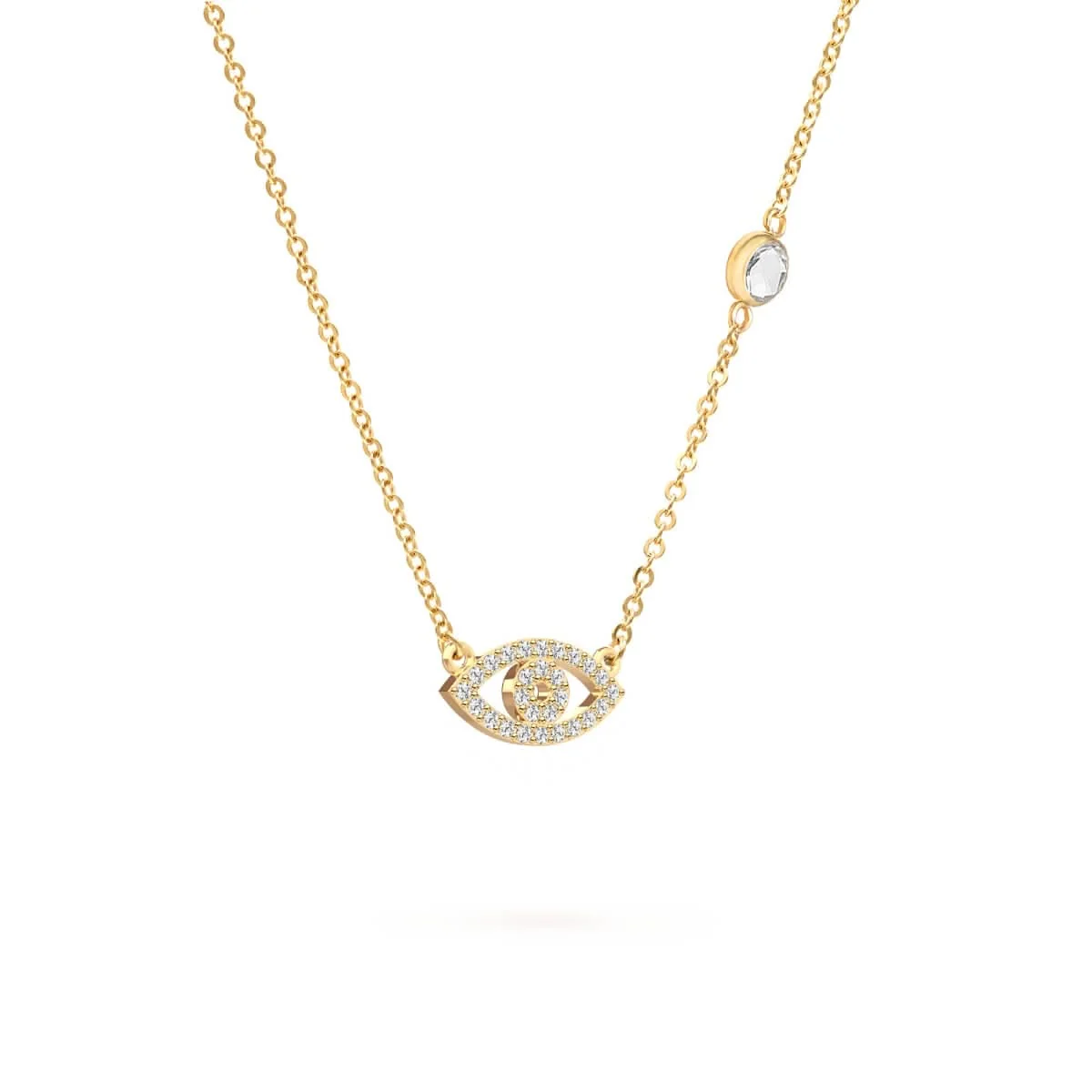 Diamond Evil Eye & Birthstone Necklace in 14k Gold - Image 5
