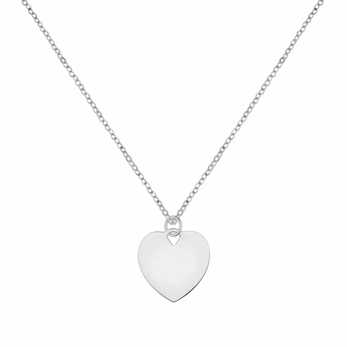 Small Engravable Flat Heart Pendant in 14k Gold (Large Jump Ring) - Image 10