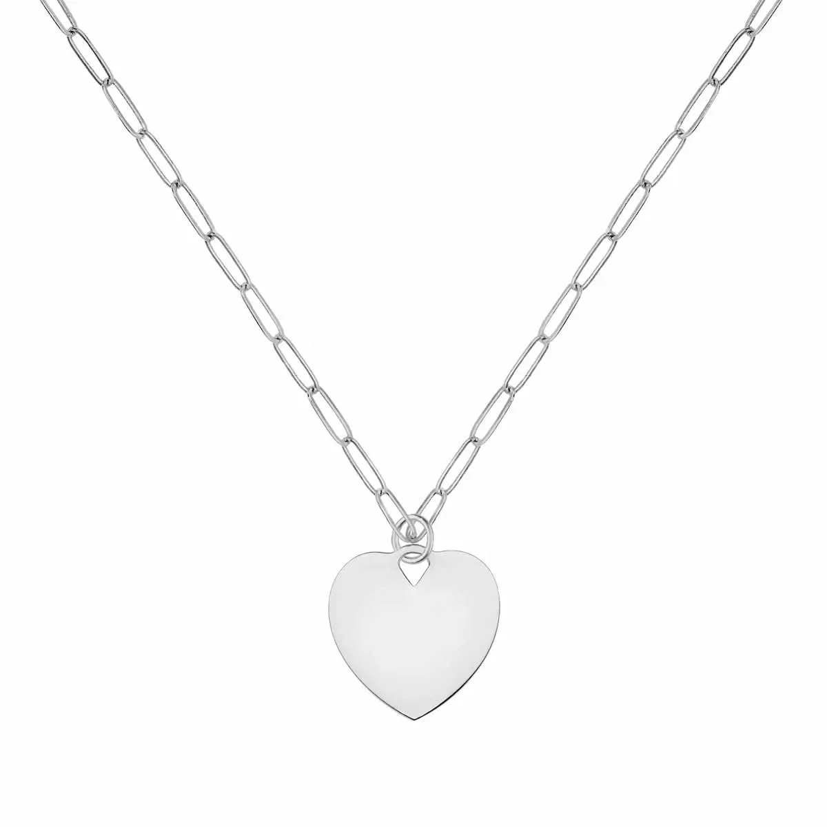 Small Engravable Flat Heart Pendant in 14k Gold (Large Jump Ring) - Image 11