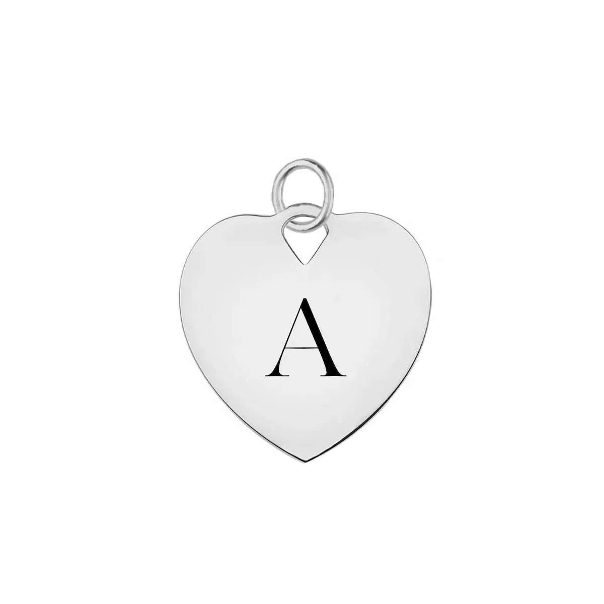 Small Engravable Flat Heart Pendant in 14k Gold (Large Jump Ring) - Image 9