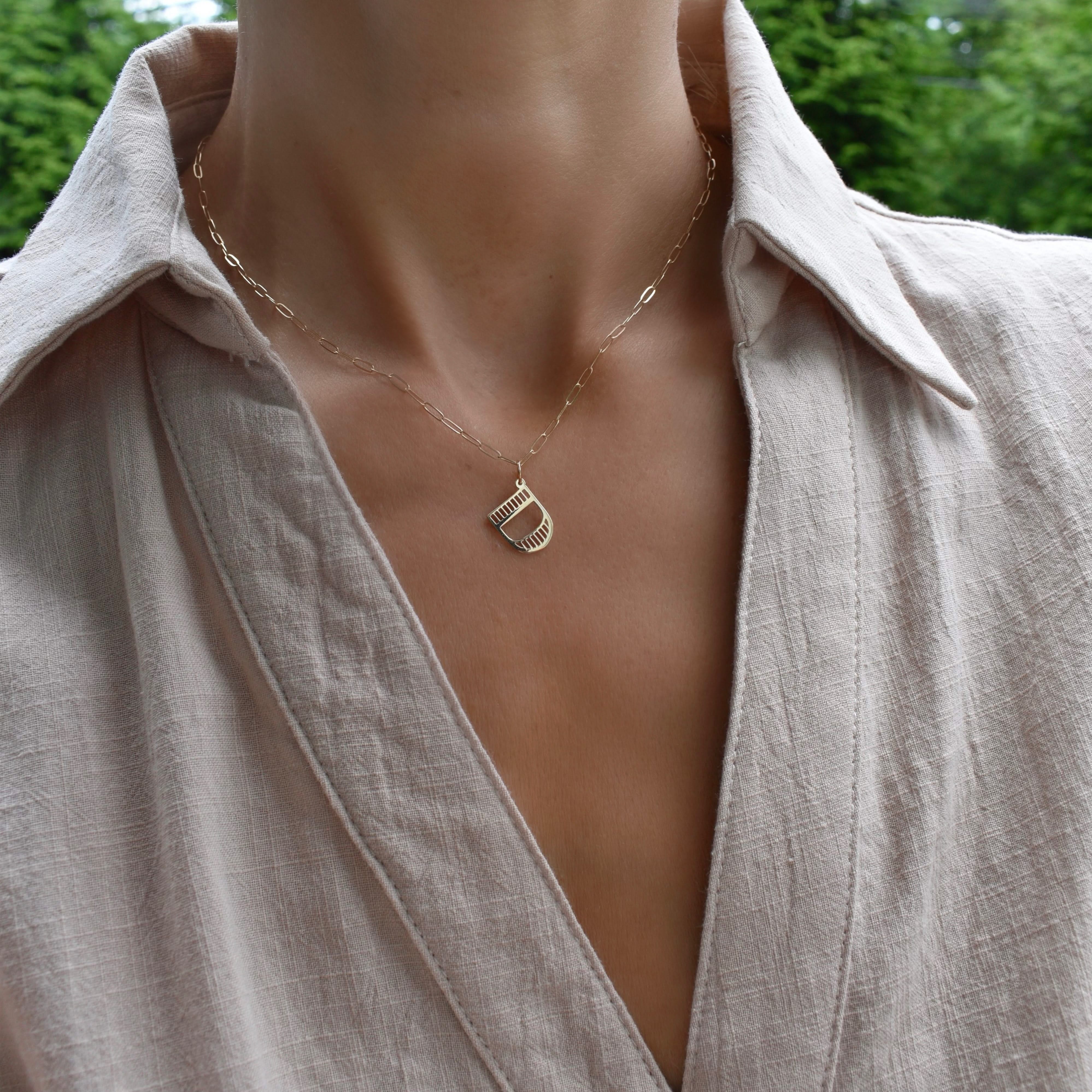 Essex Letter D Pendant in 14k Gold - Image 2