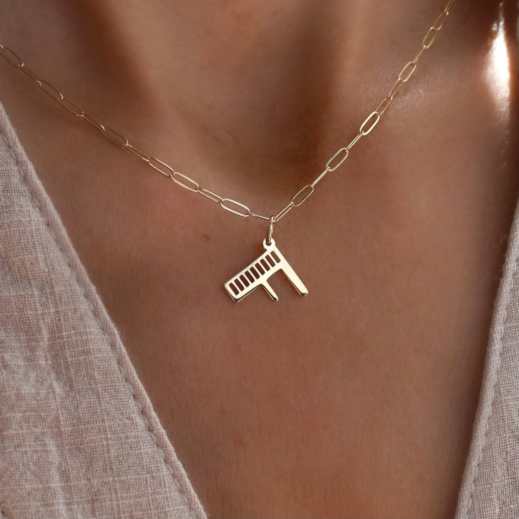 Essex Letter F Pendant in 14k Gold - Image 3