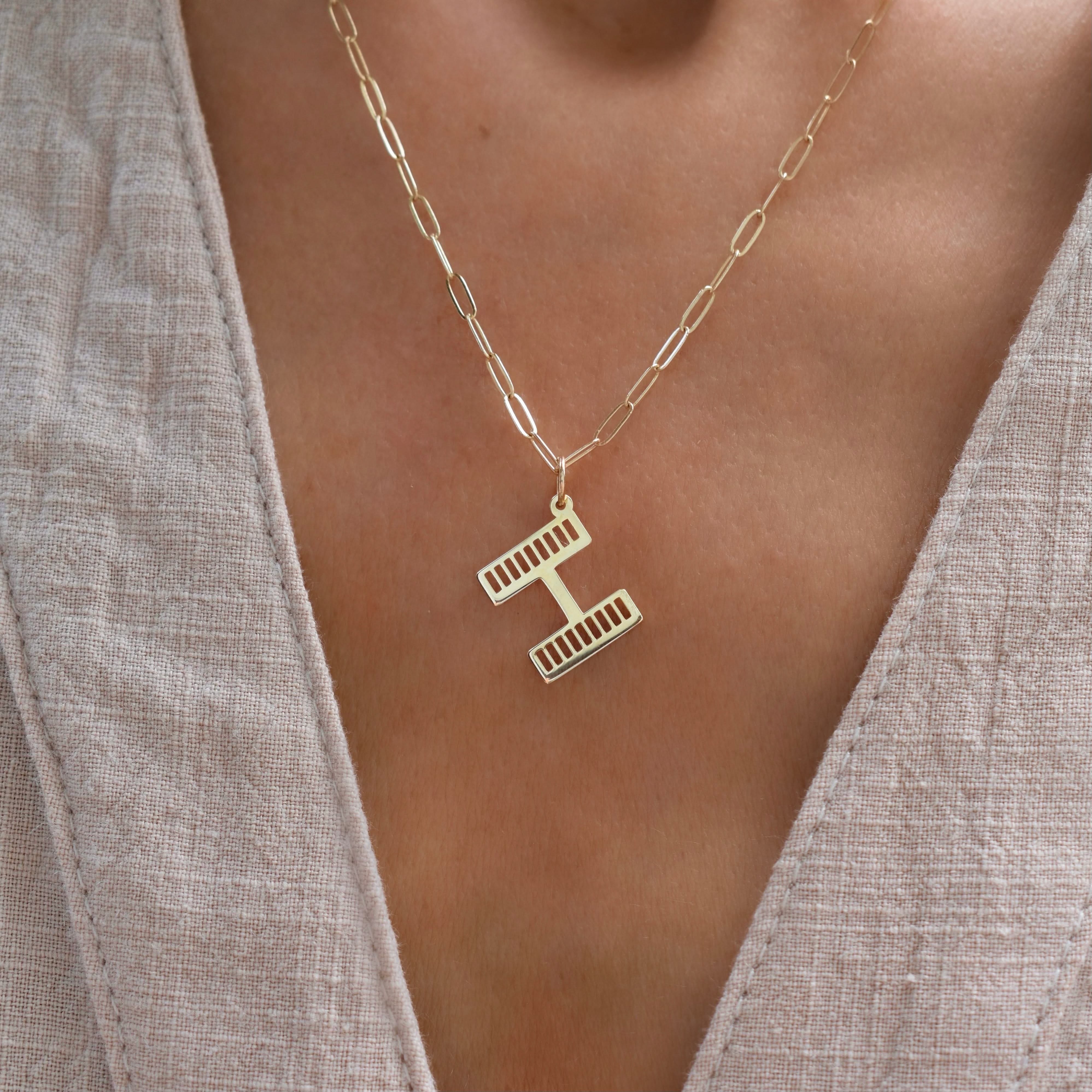 Essex Letter H Pendant in 14k Gold - Image 3