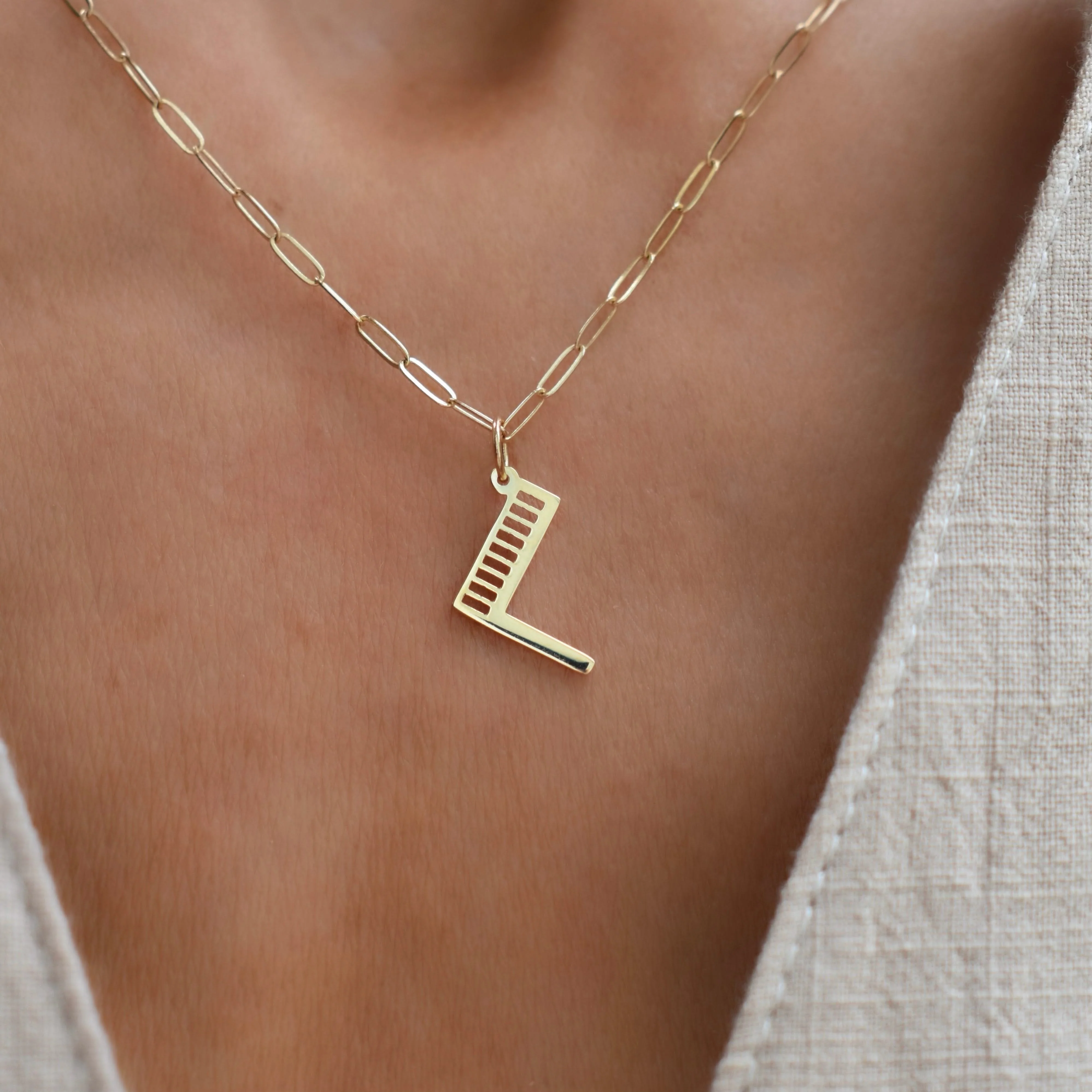 Essex Letter L Pendant in 14k Gold - Image 3