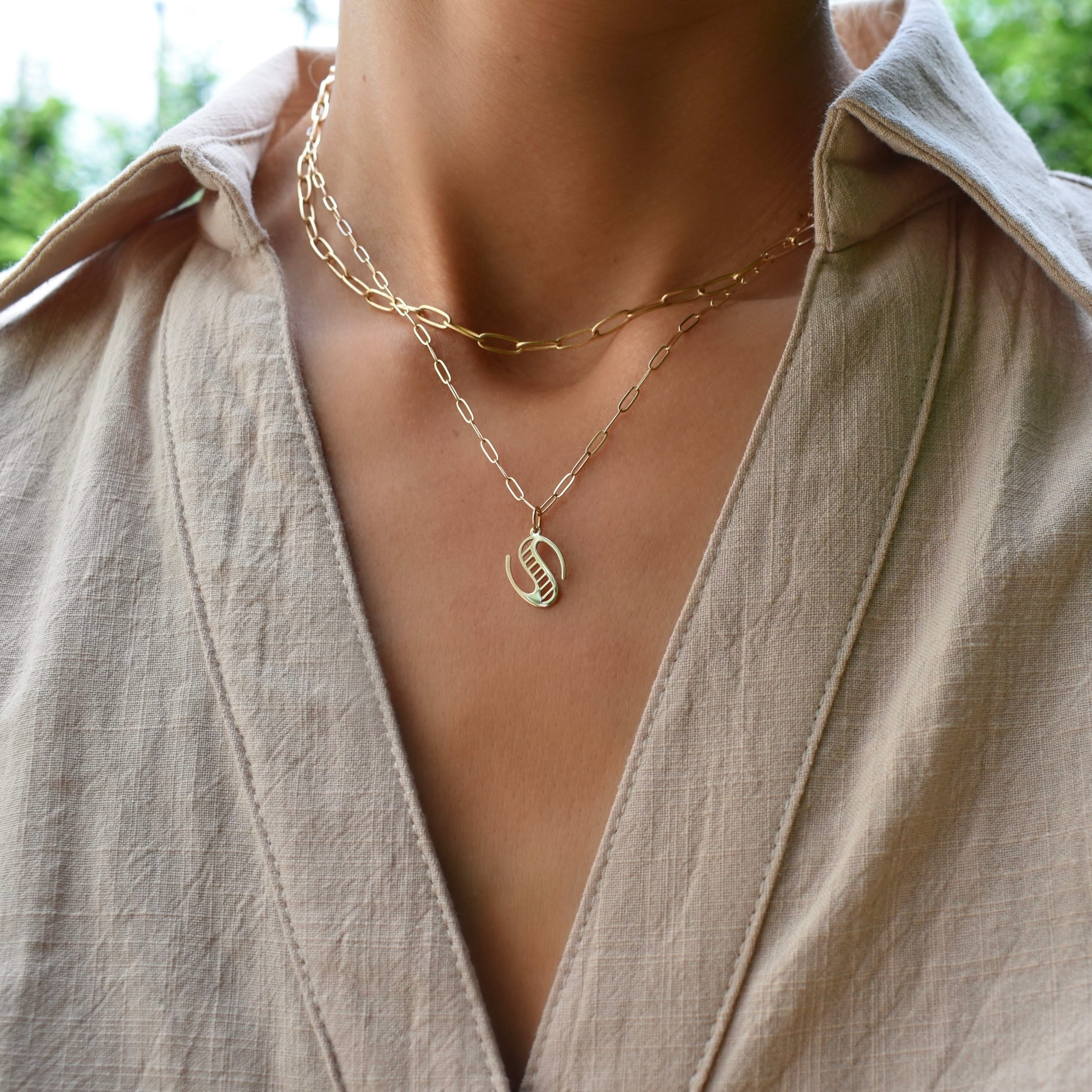 Essex Letter S Pendant in 14k Gold - Image 2