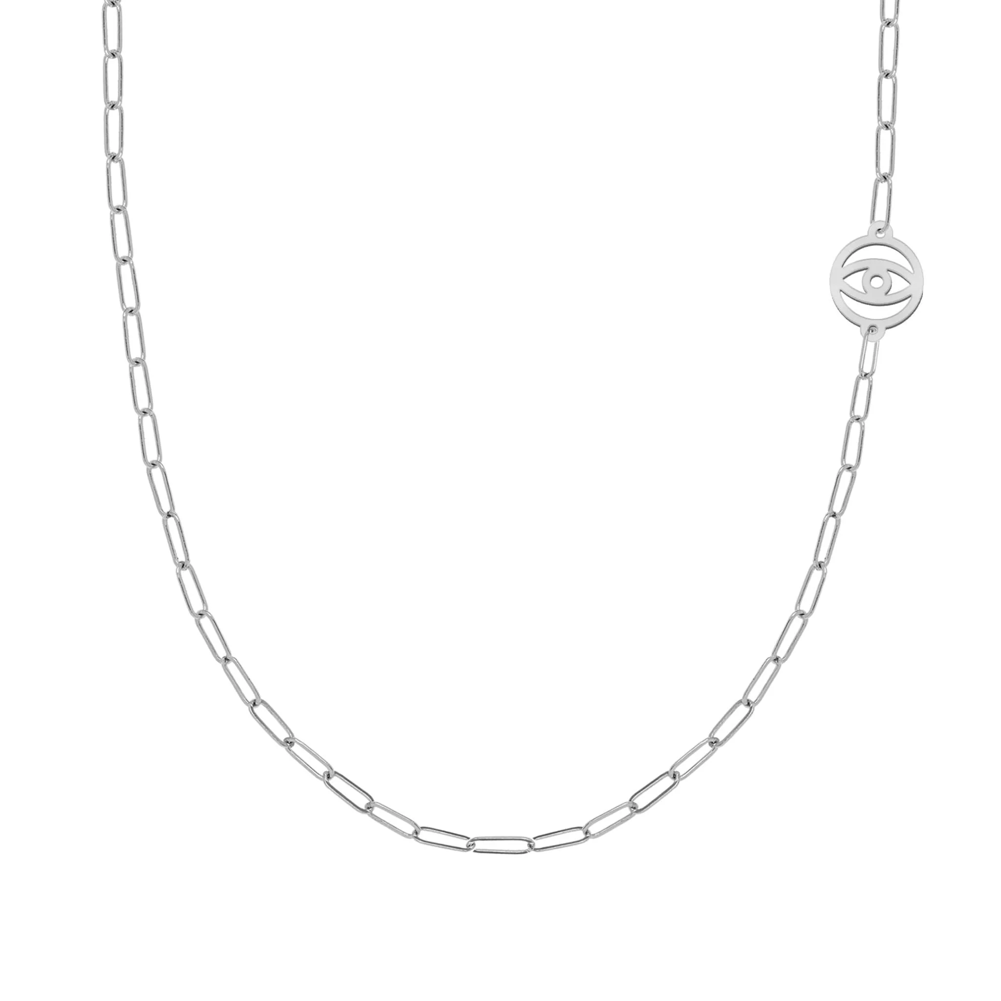 Evil Eye Adelaide Mini Necklace (Asymmetrical) in 14k Gold - Image 5