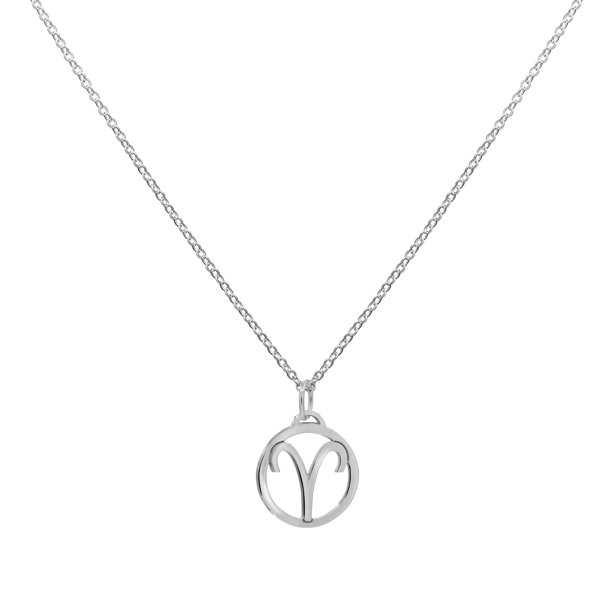 Flat Aries Pendant with Classic Chain in 14k Gold - Image 5