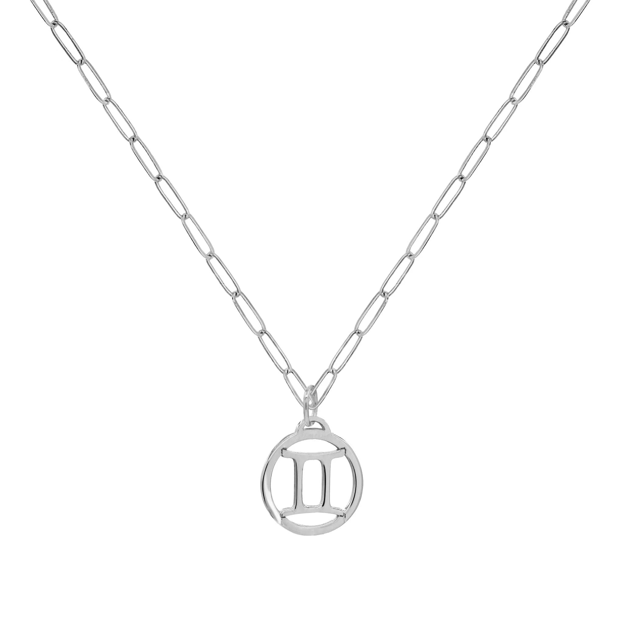 Flat Gemini Pendant with Adelaide Mini Chain in 14k Gold - Image 5