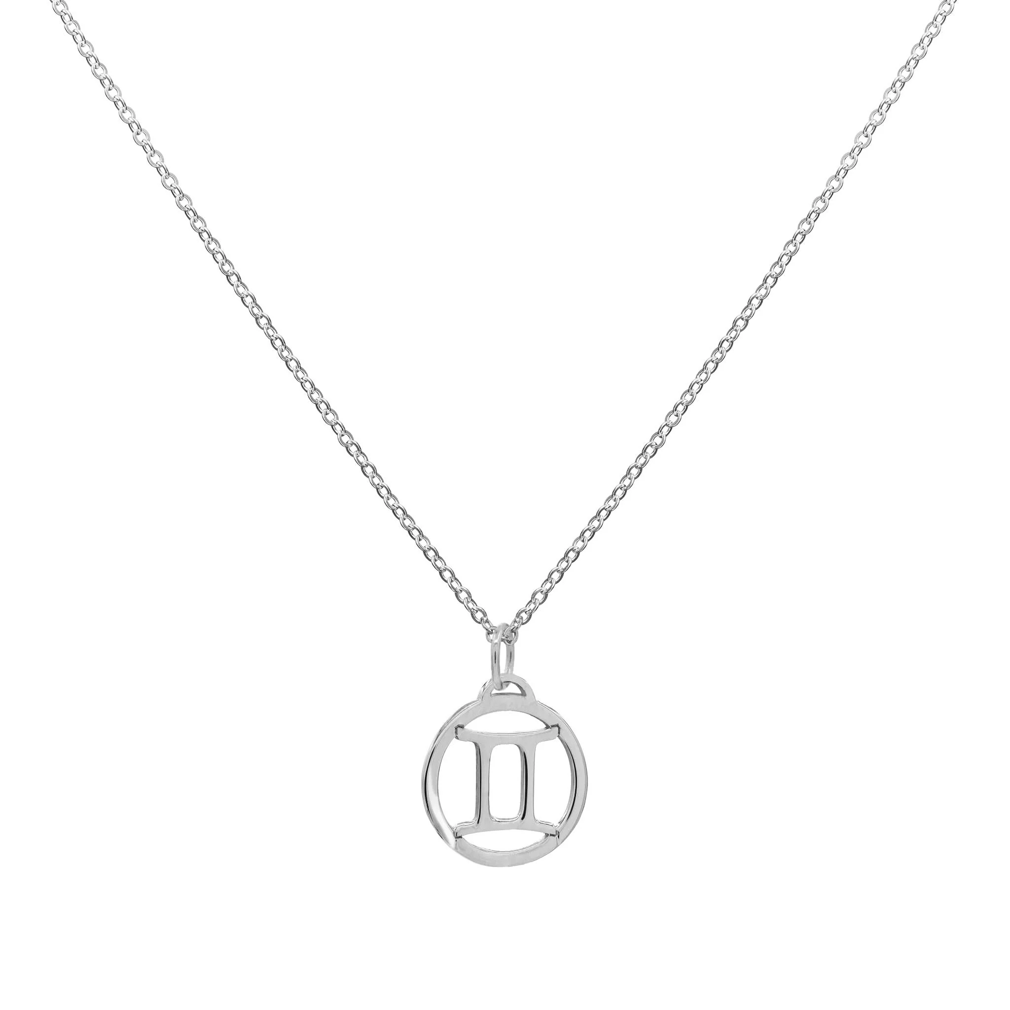 Flat Gemini Pendant with Classic Chain in 14k Gold - Image 5